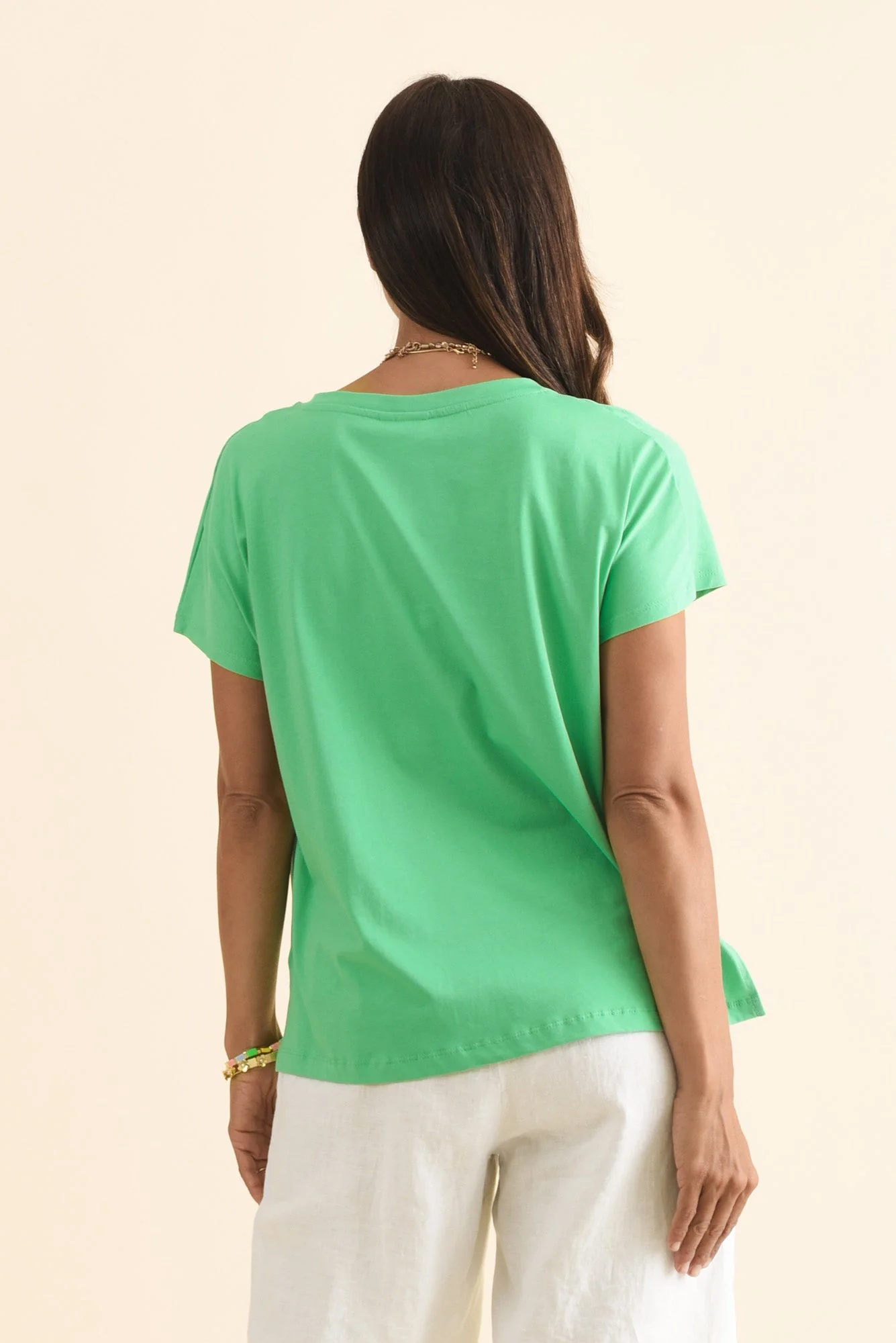 Abbi Green Cotton Tee - Image 4
