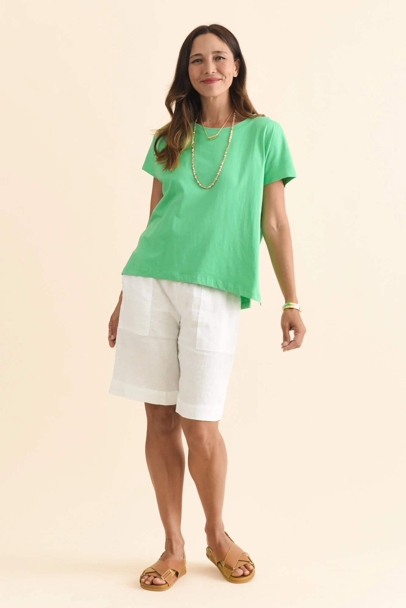 Abbi Green Cotton Tee - Image 6