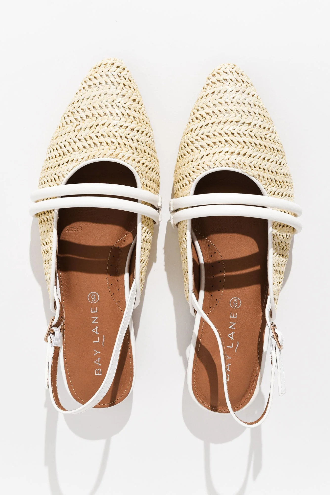 Abby Cream Raffia Leather Slingback Mule - Image 5