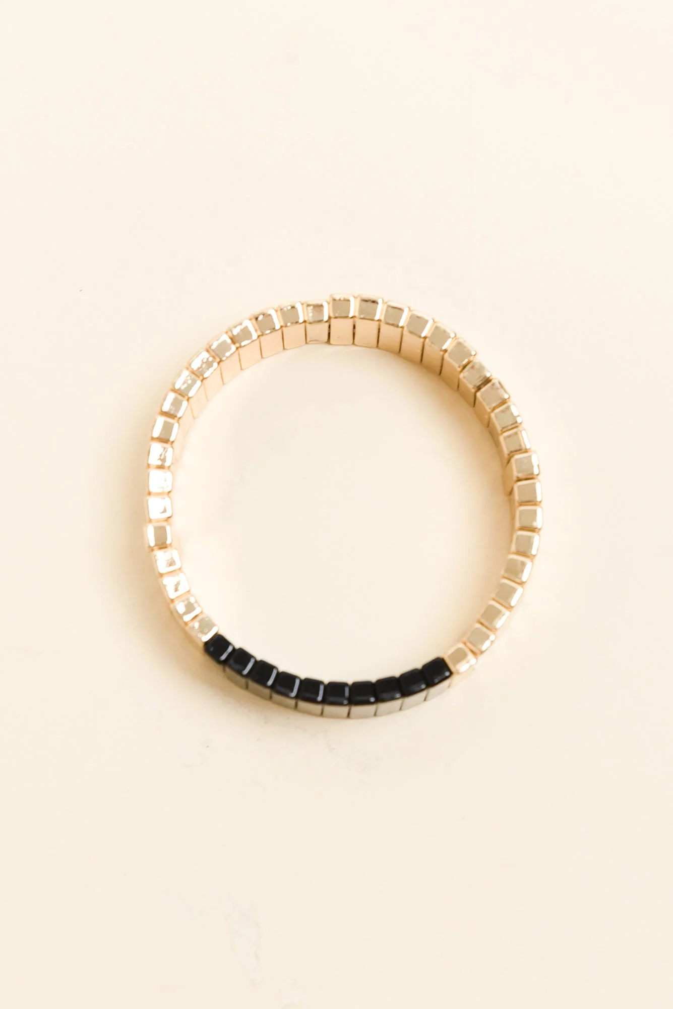 Abel Black Contrast Beaded Bracelet - Image 2