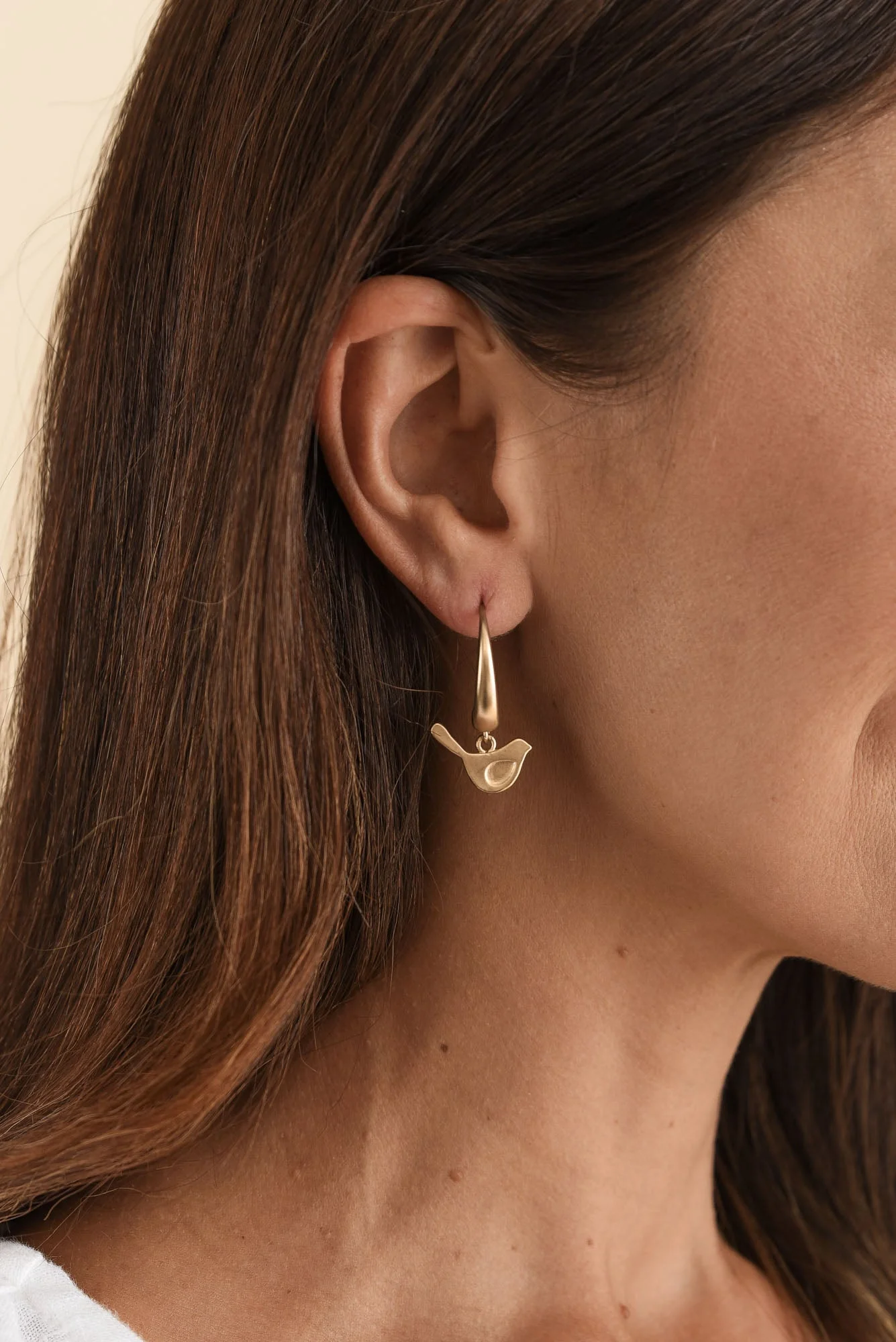 Abia Gold Bird Hook Earrings - Image 2
