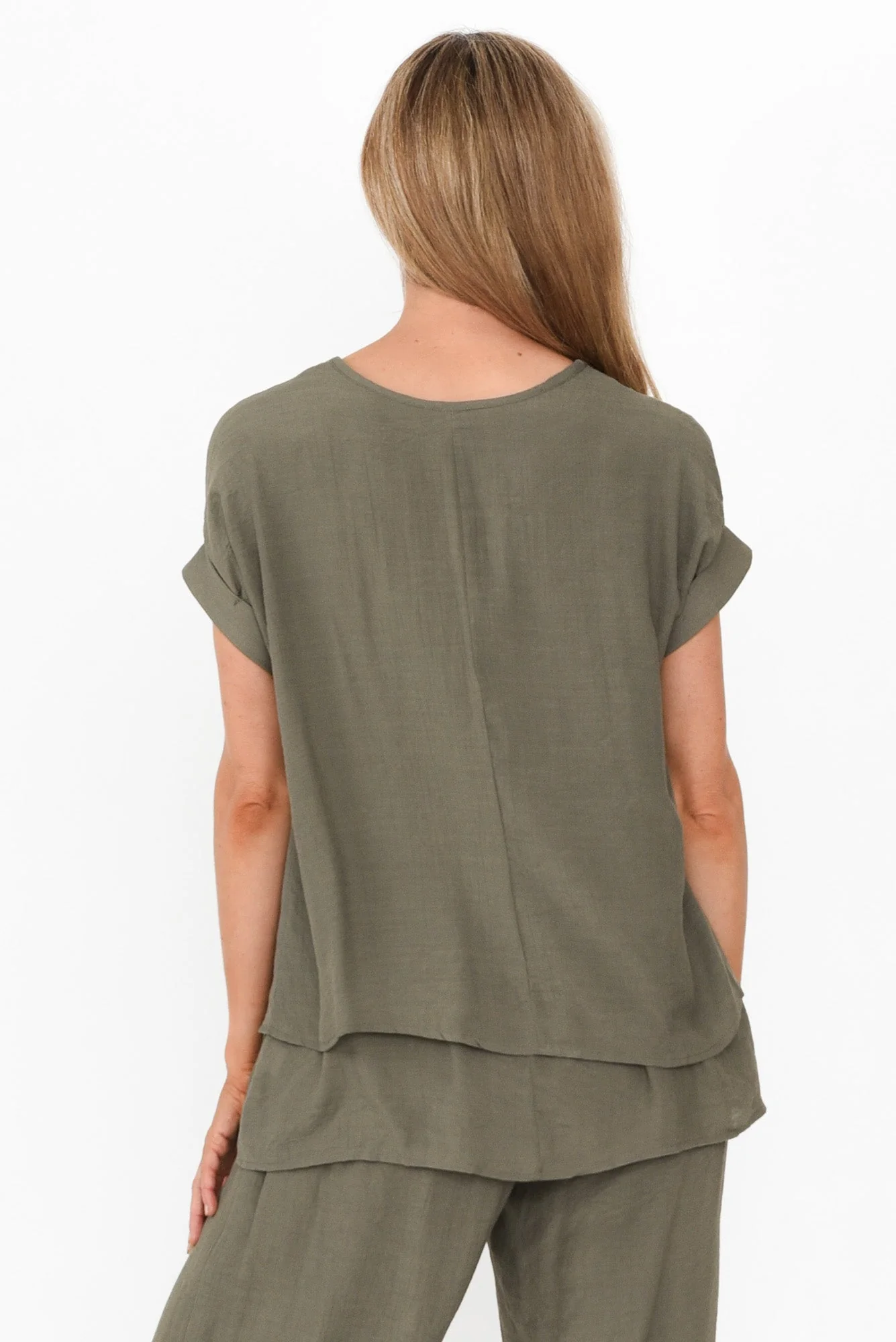 Abilene Khaki Button Top - Image 5