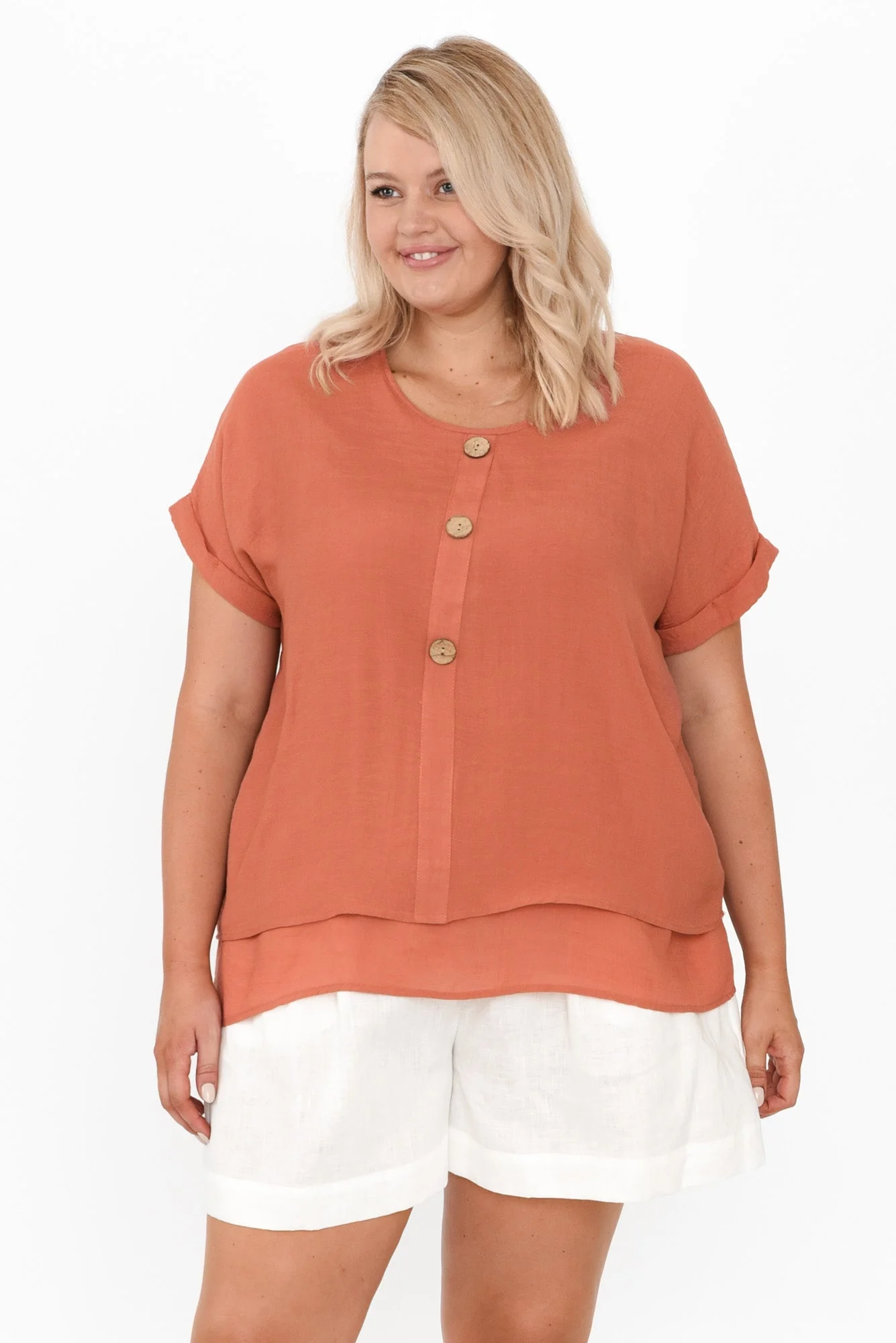 Abilene Rust Button Top - Image 8
