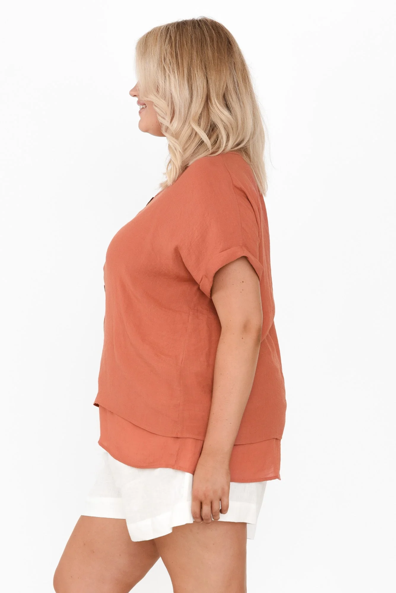 Abilene Rust Button Top - Image 9