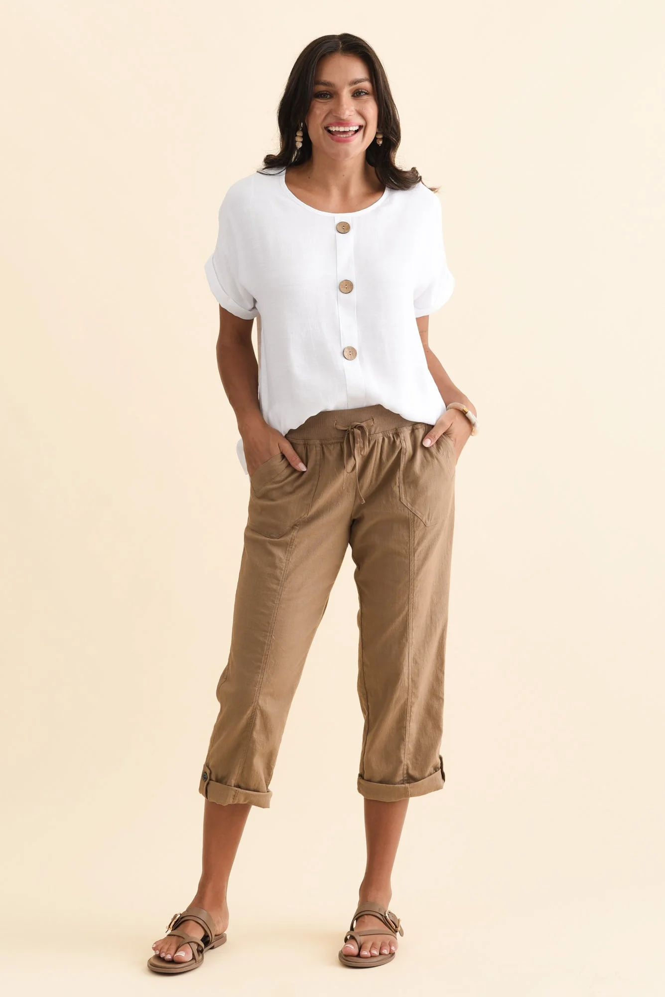 Abilene White Button Top - Image 3