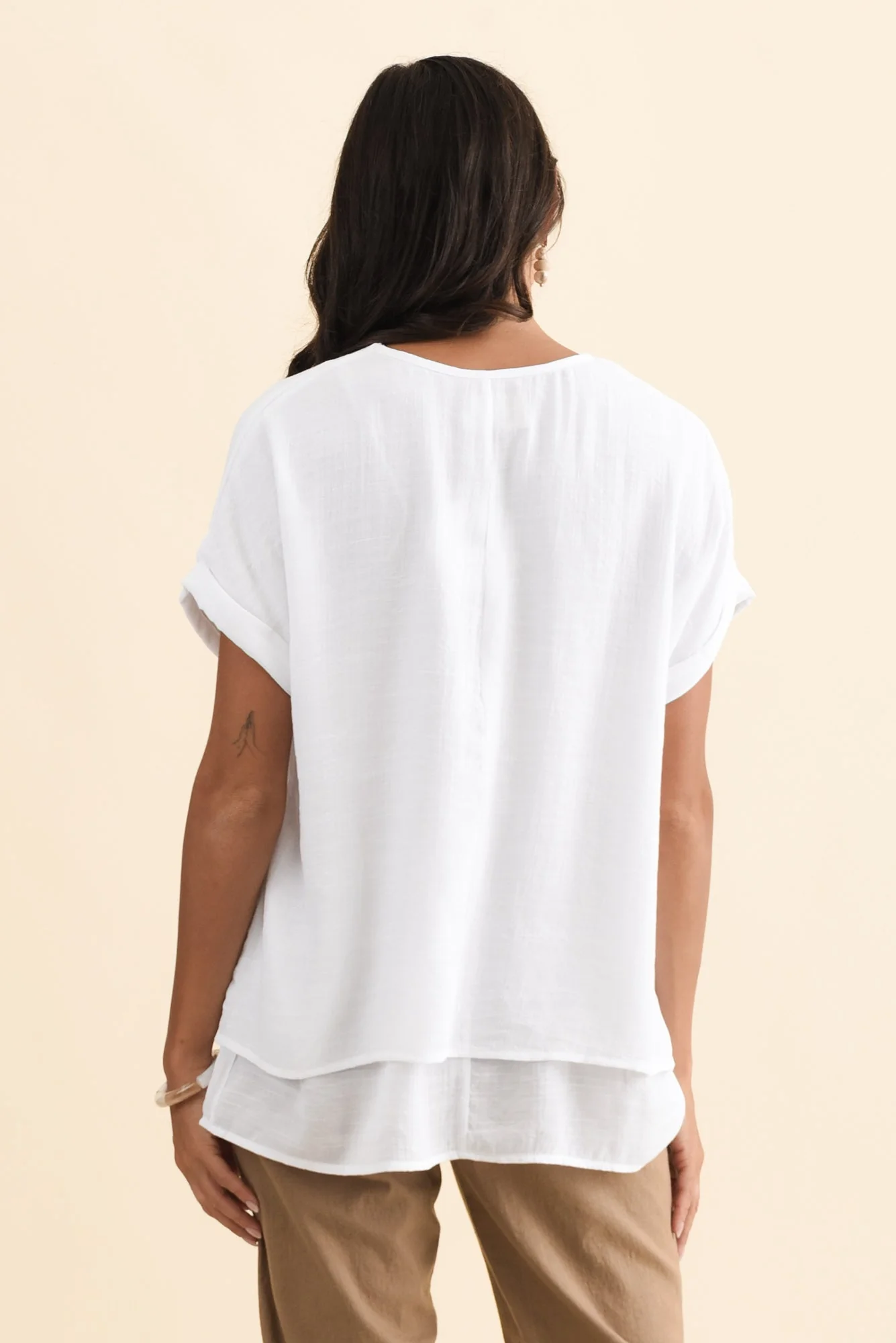 Abilene White Button Top - Image 5