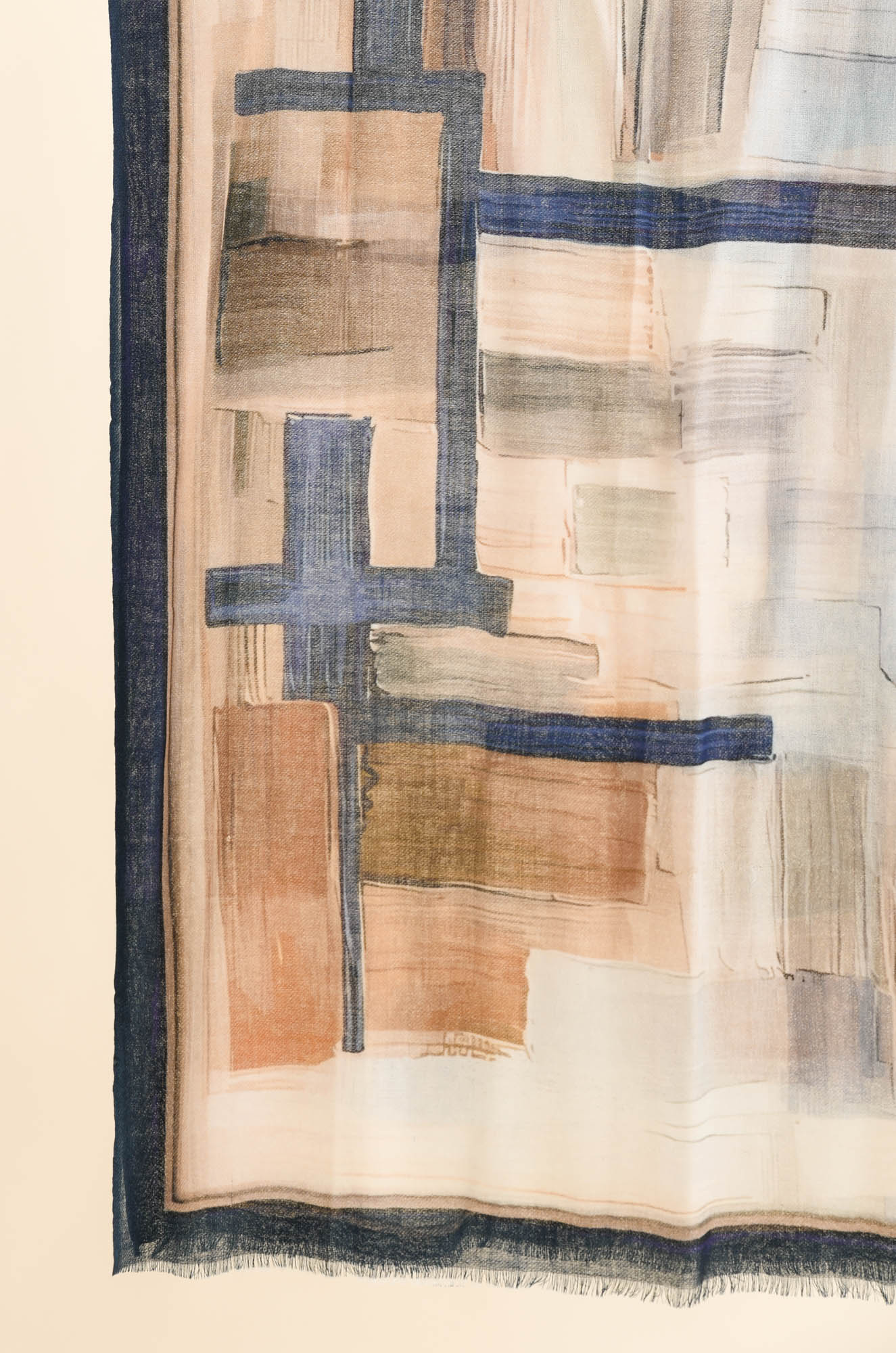 Achia Natural Abstract Merino Wool Scarf - Image 3