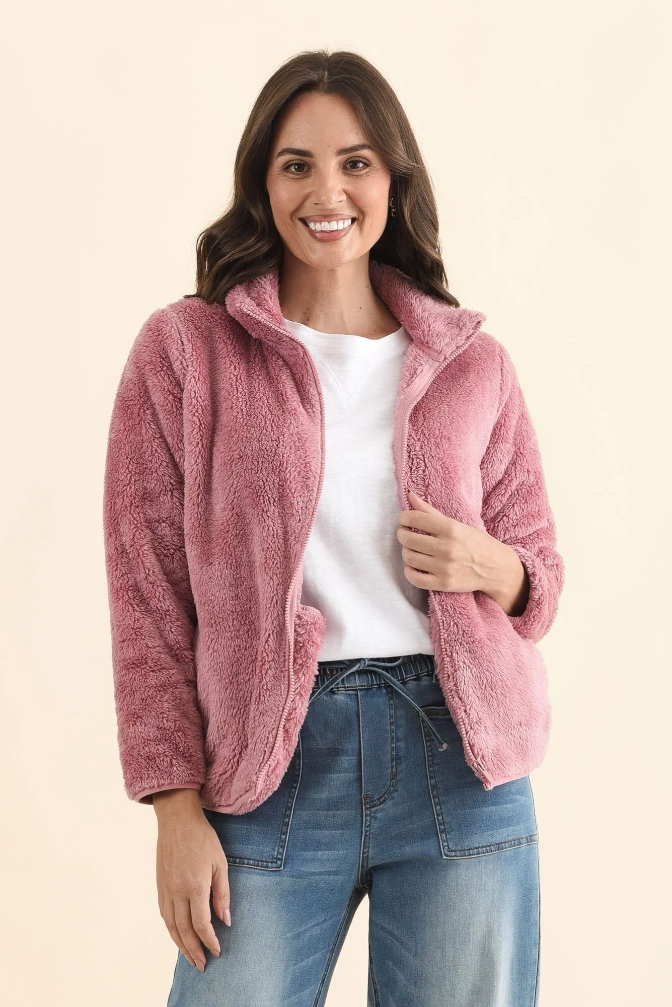Ackerley Pink Faux Fur Jacket - Image 2