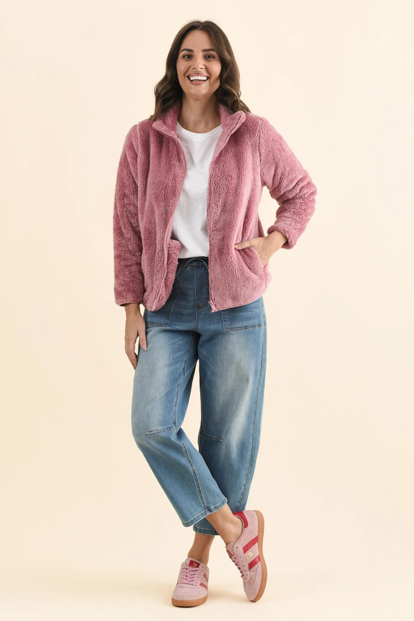 Ackerley Pink Faux Fur Jacket - Image 3