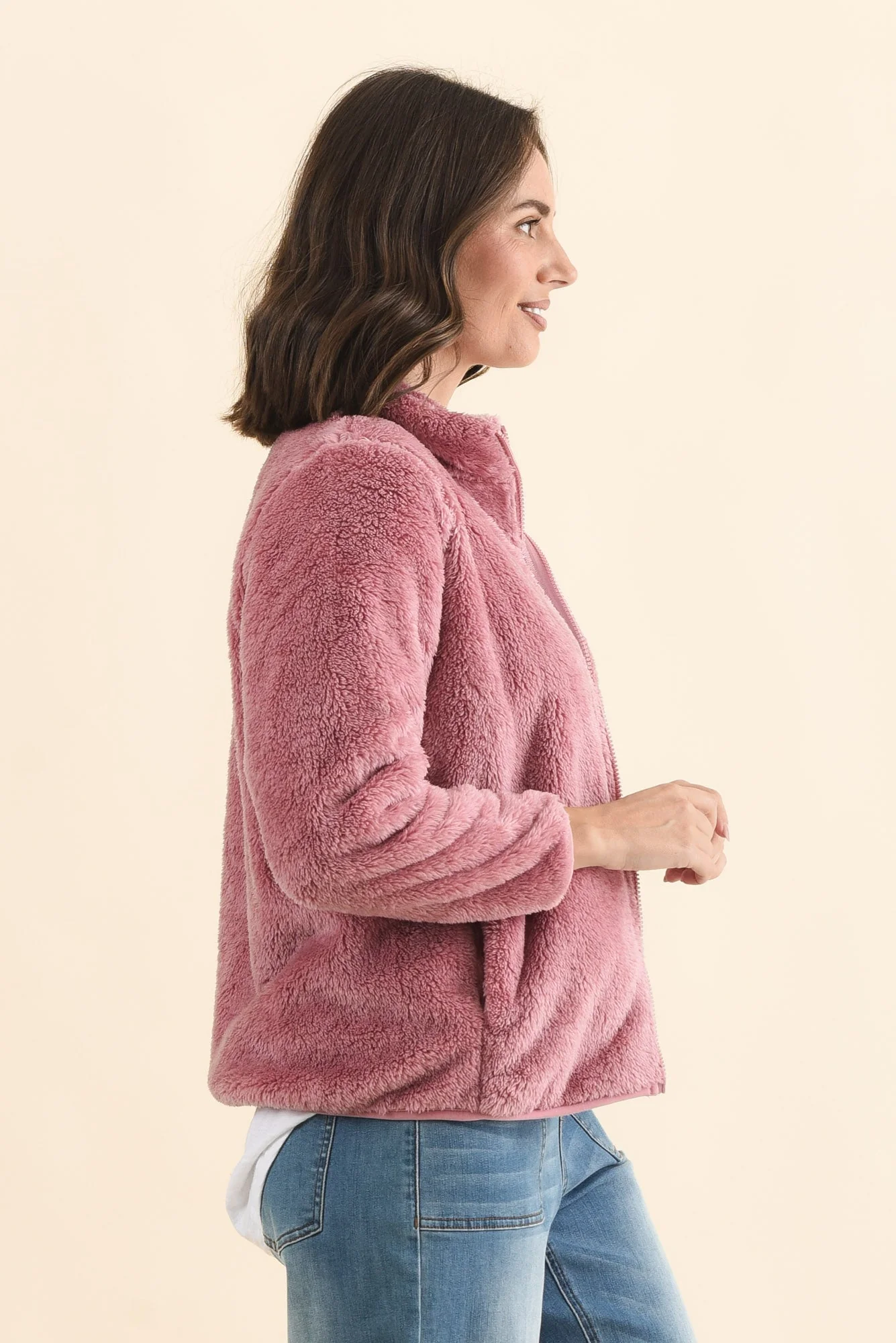 Ackerley Pink Faux Fur Jacket - Image 4