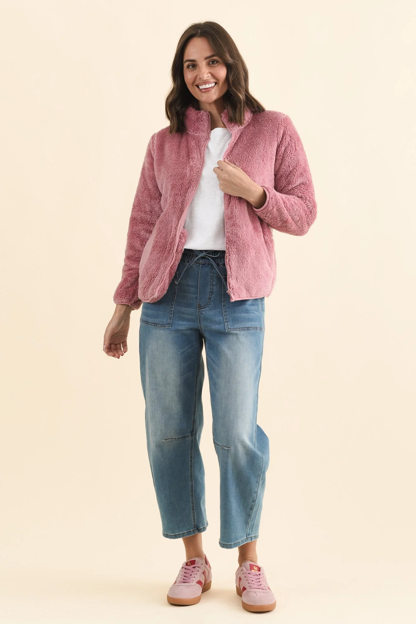 Ackerley Pink Faux Fur Jacket - Image 7