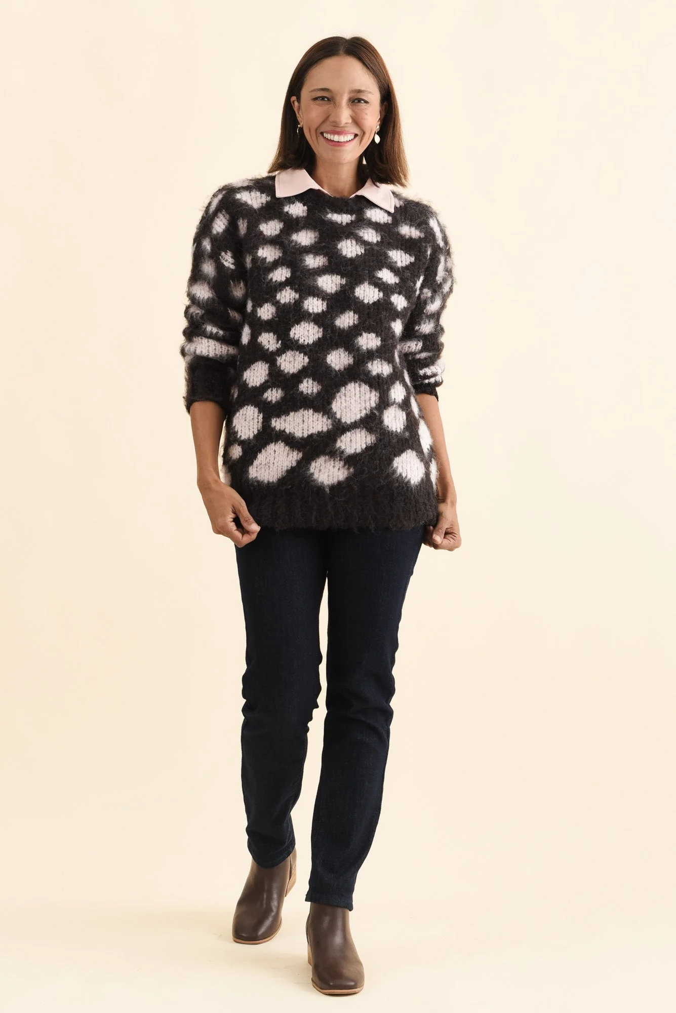 Adams Brown Spot Knit Sweater - Image 2