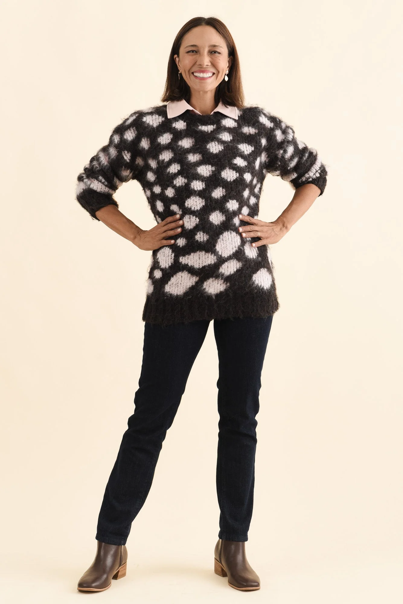Adams Brown Spot Knit Sweater - Image 6