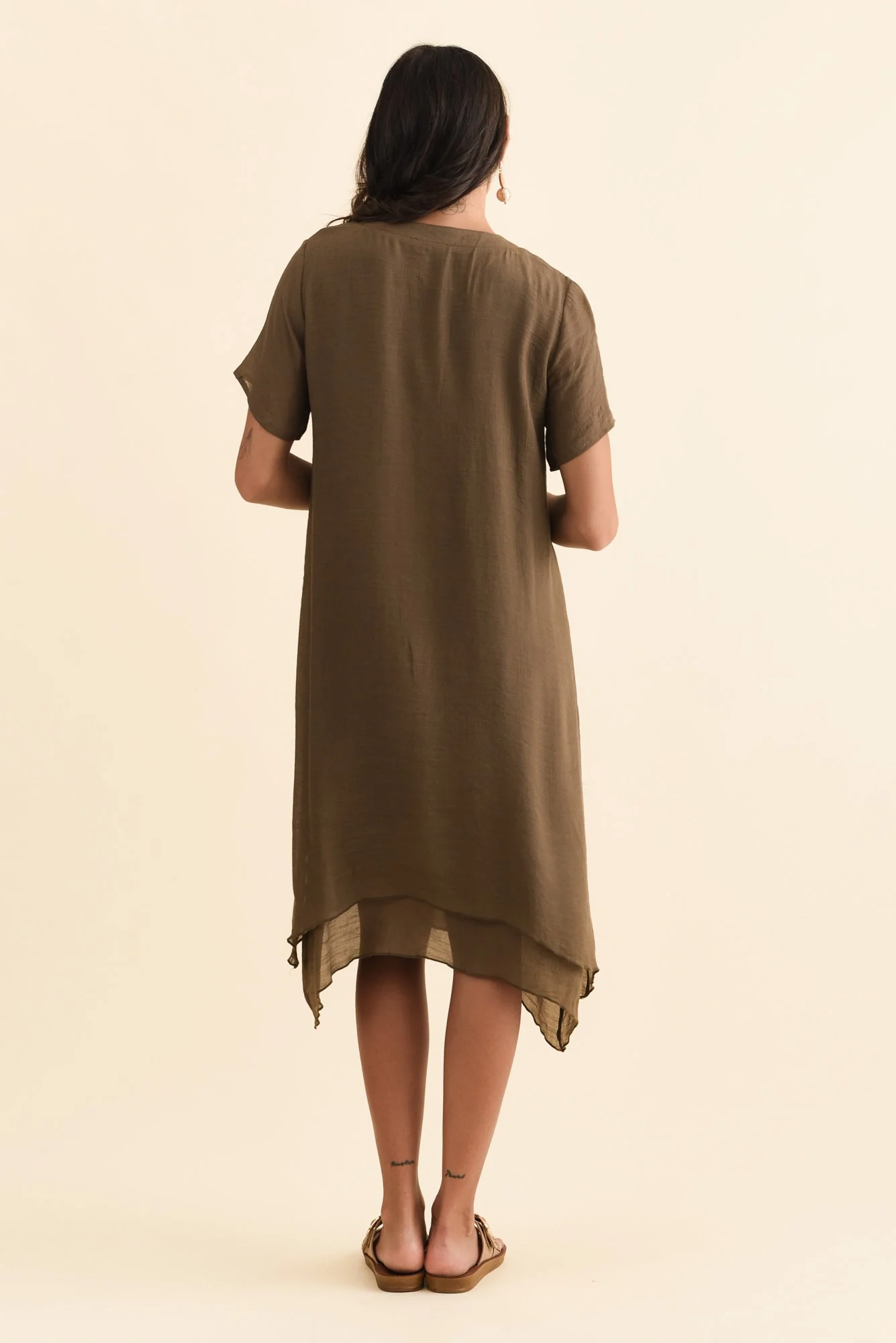 Adelaide Chocolate Layered Button Dress - Image 5