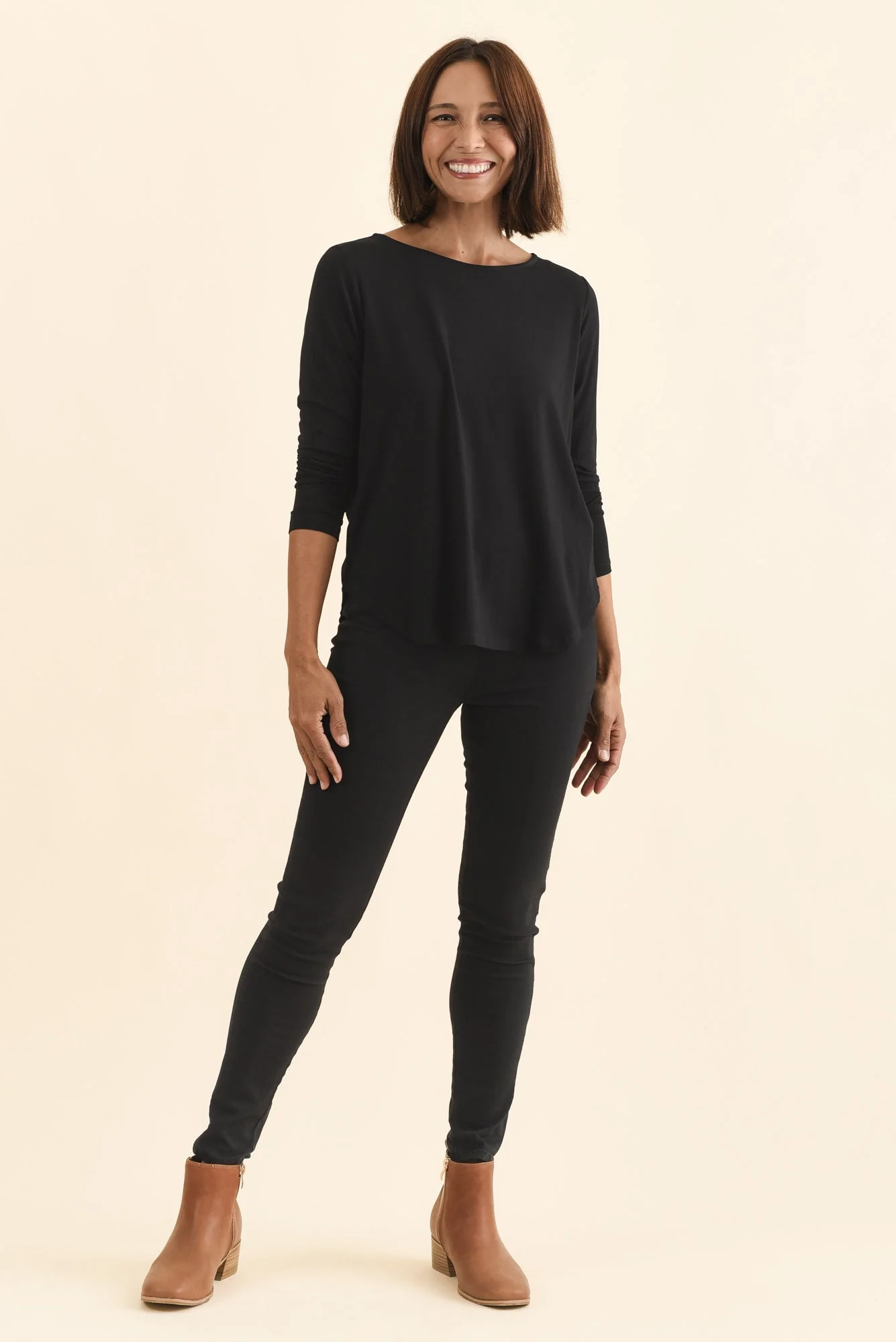 Adele Black Long Sleeve Bamboo Tee - Image 9