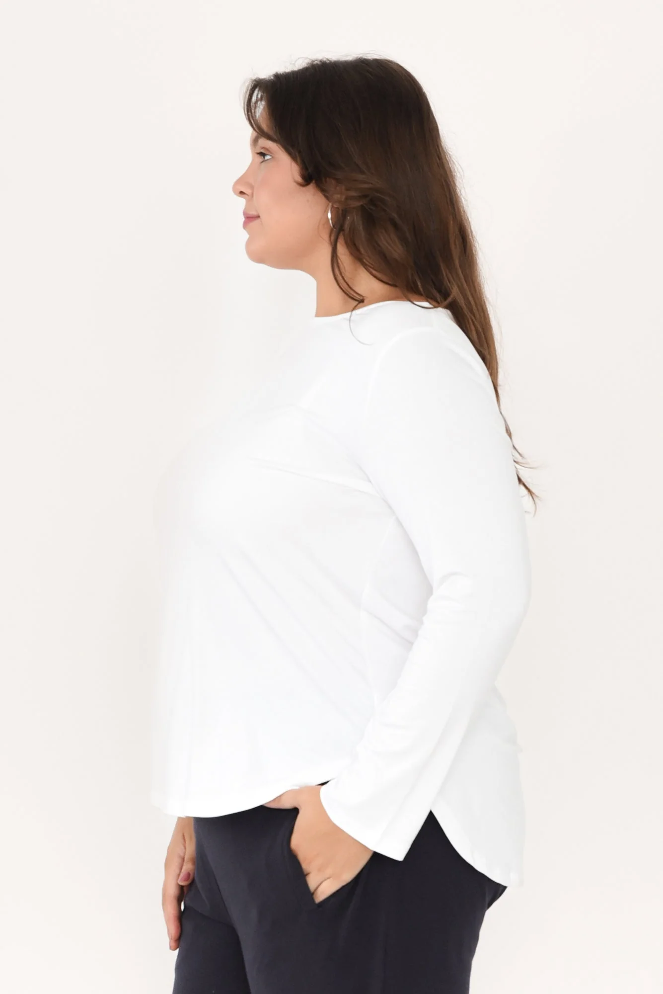 Adele White Long Sleeve Bamboo Tee - Image 13