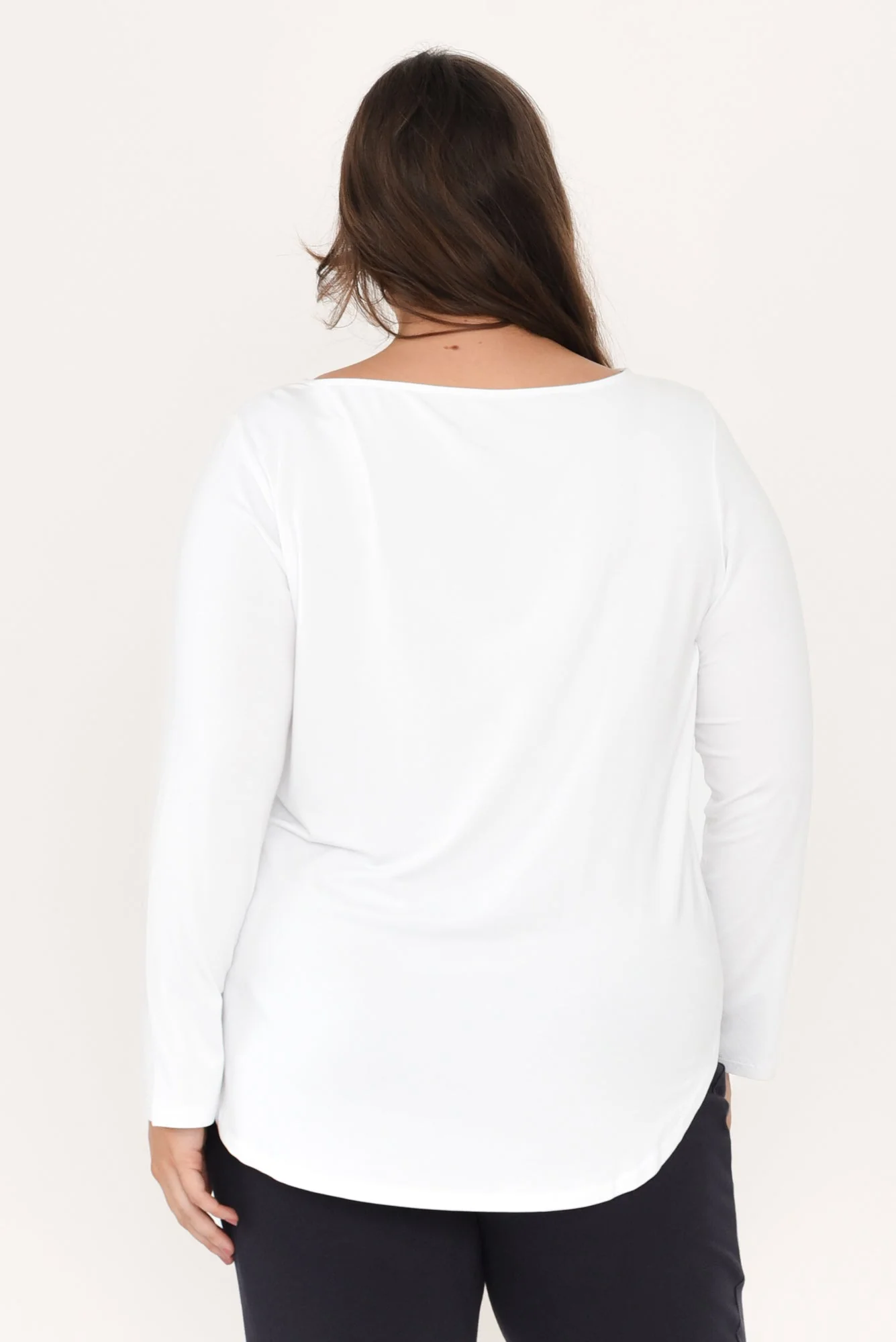Adele White Long Sleeve Bamboo Tee - Image 14