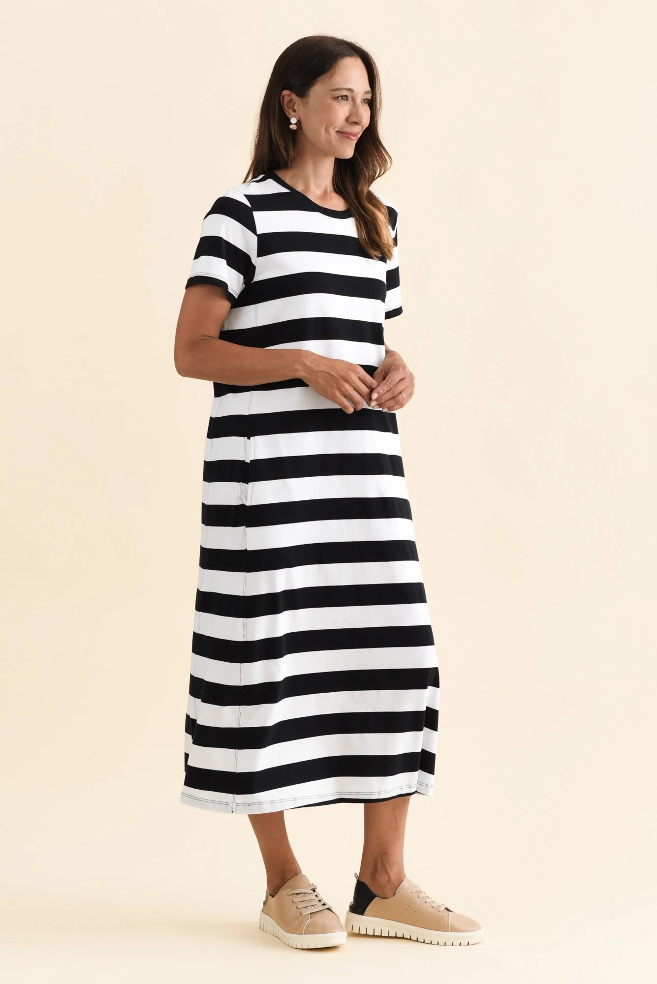 Adira Black Stripe Pocket Dress - Image 3