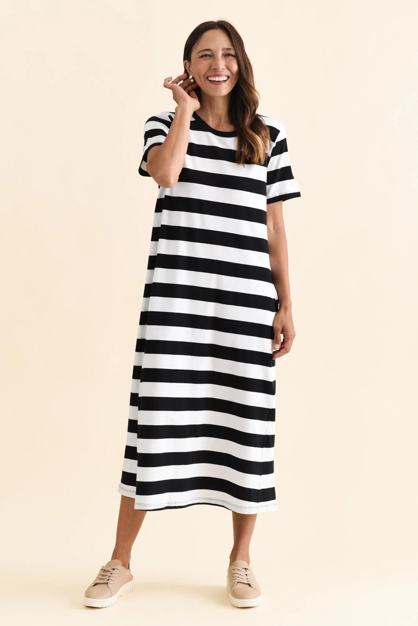 Adira Black Stripe Pocket Dress - Image 6