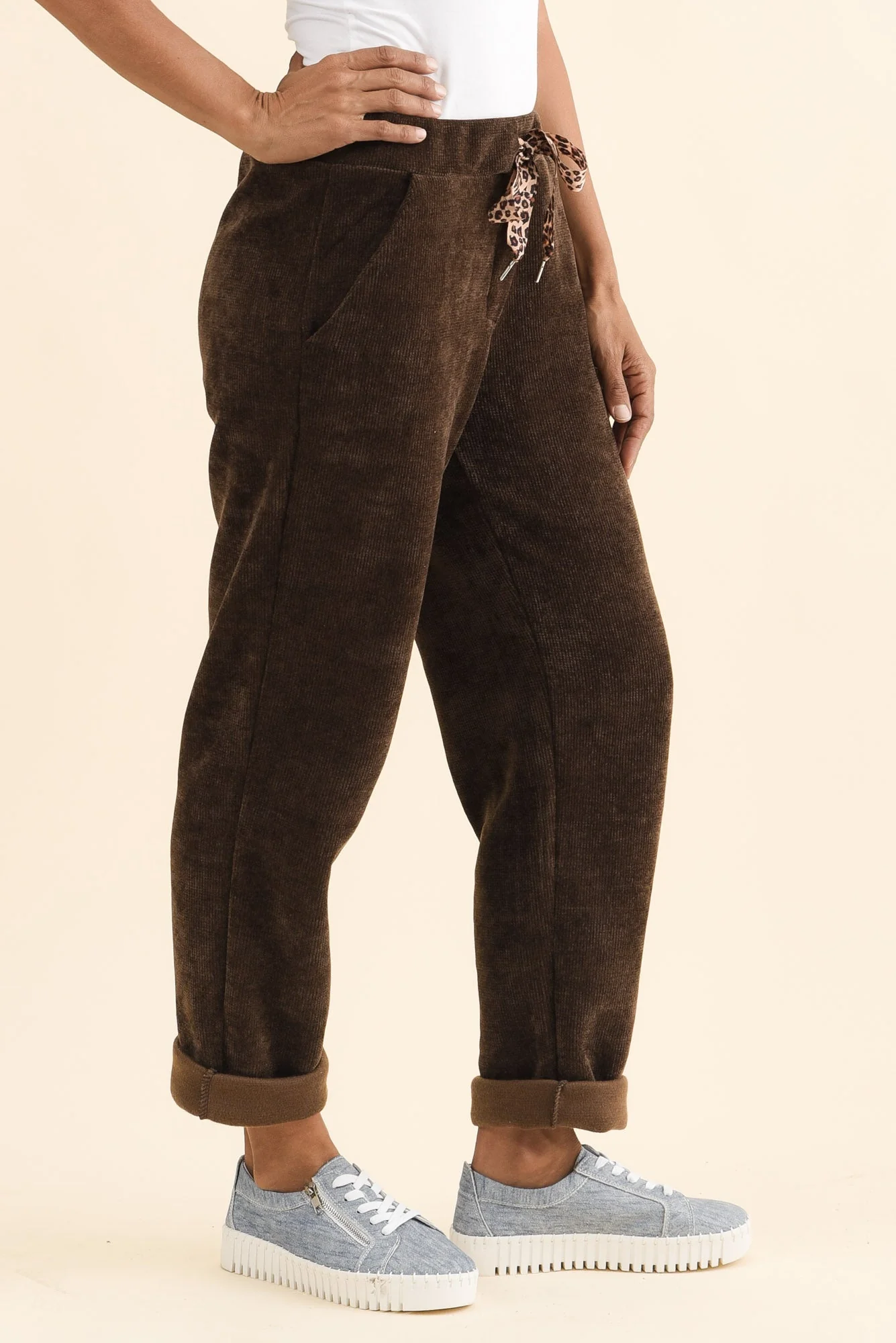 Agatti Chocolate Drawstring Pants - Image 4