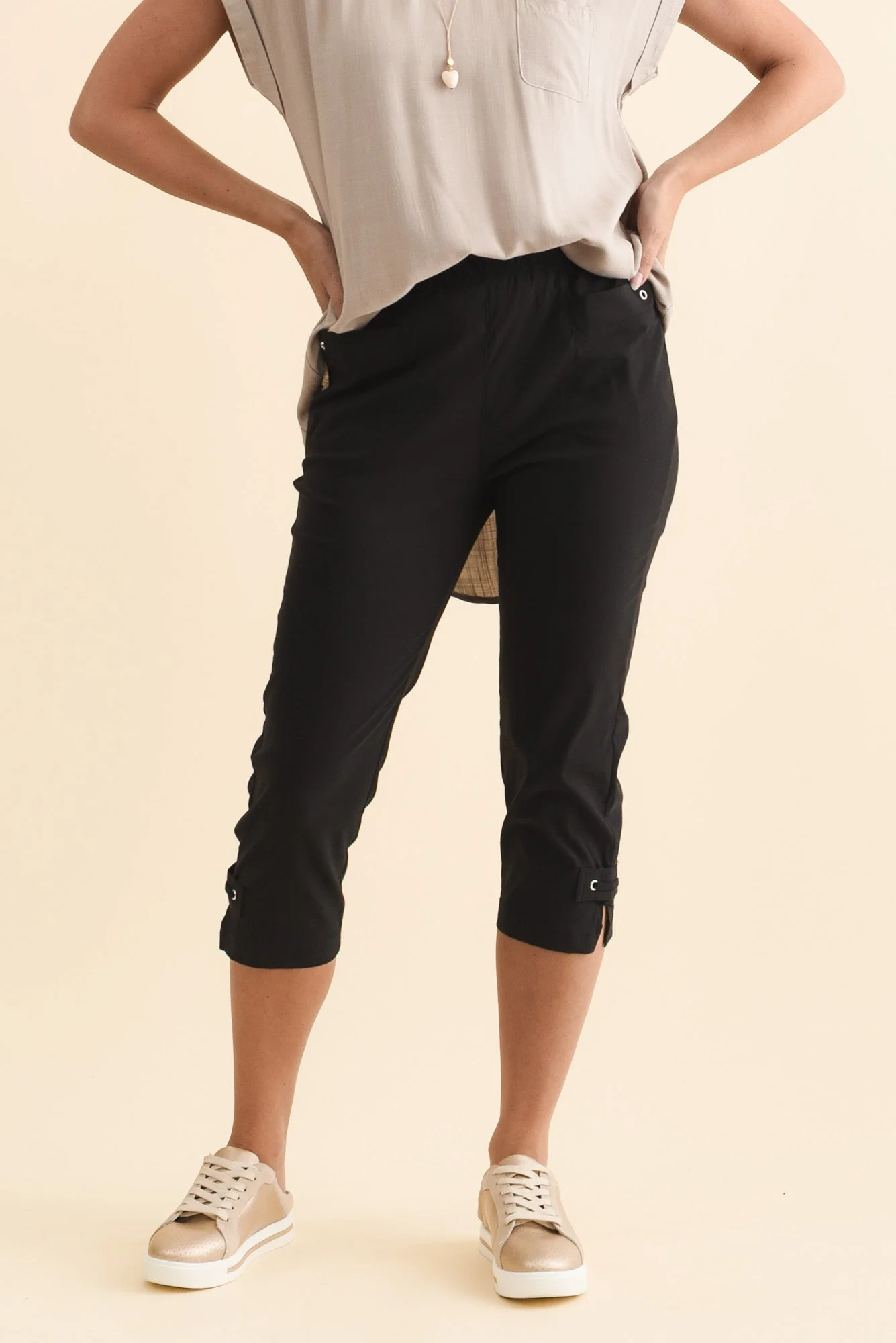 Air-Lite Black Stretch Capri Pants - Image 2