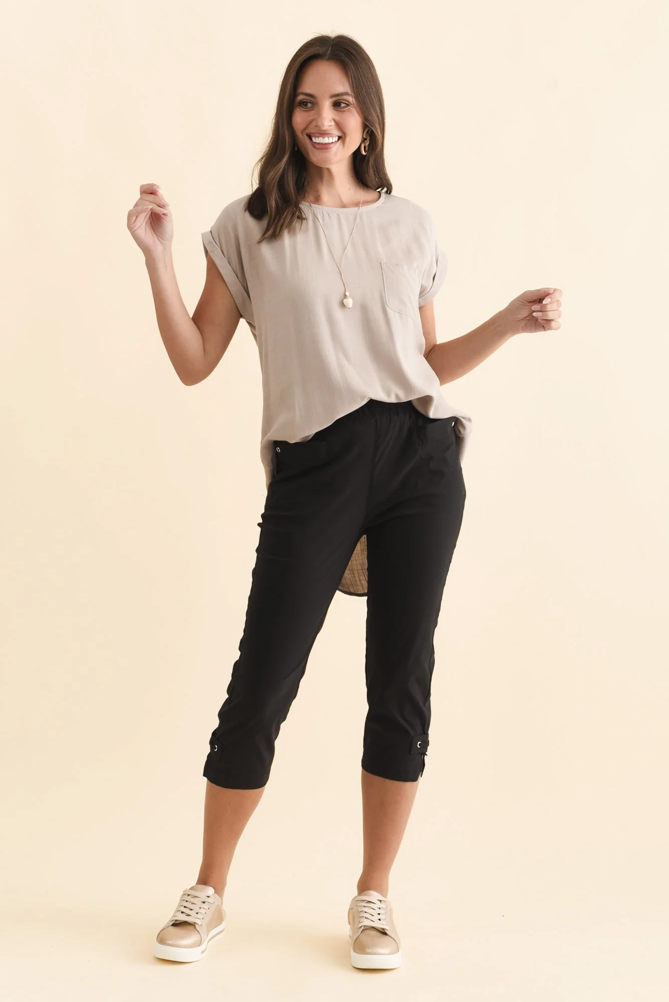 Air-Lite Black Stretch Capri Pants - Image 8