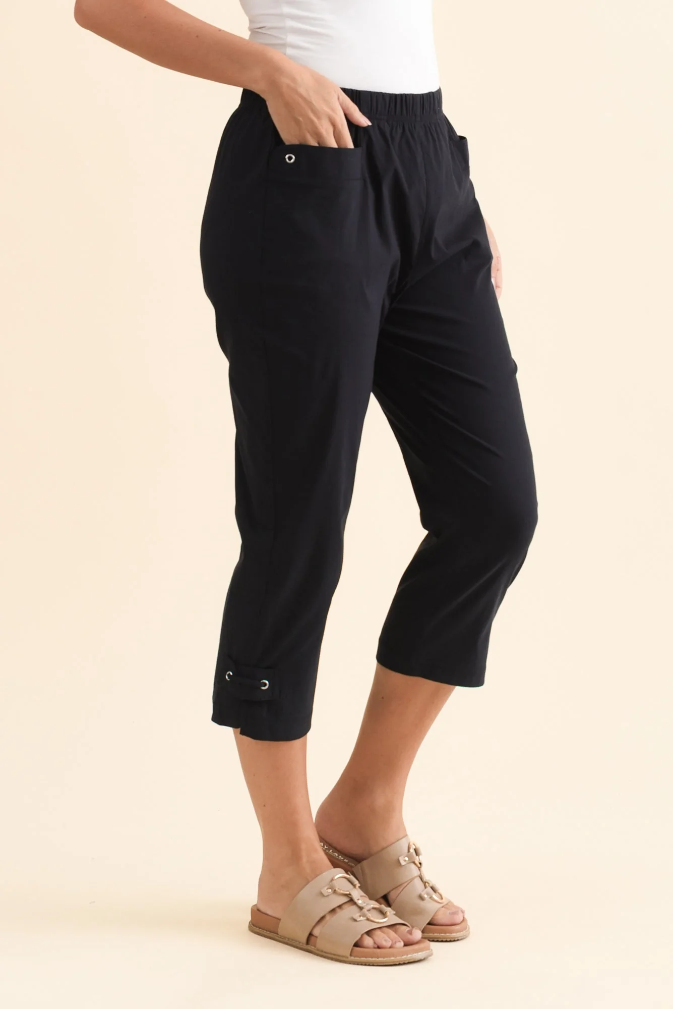 Air-Lite Navy Stretch Capri Pants - Image 3
