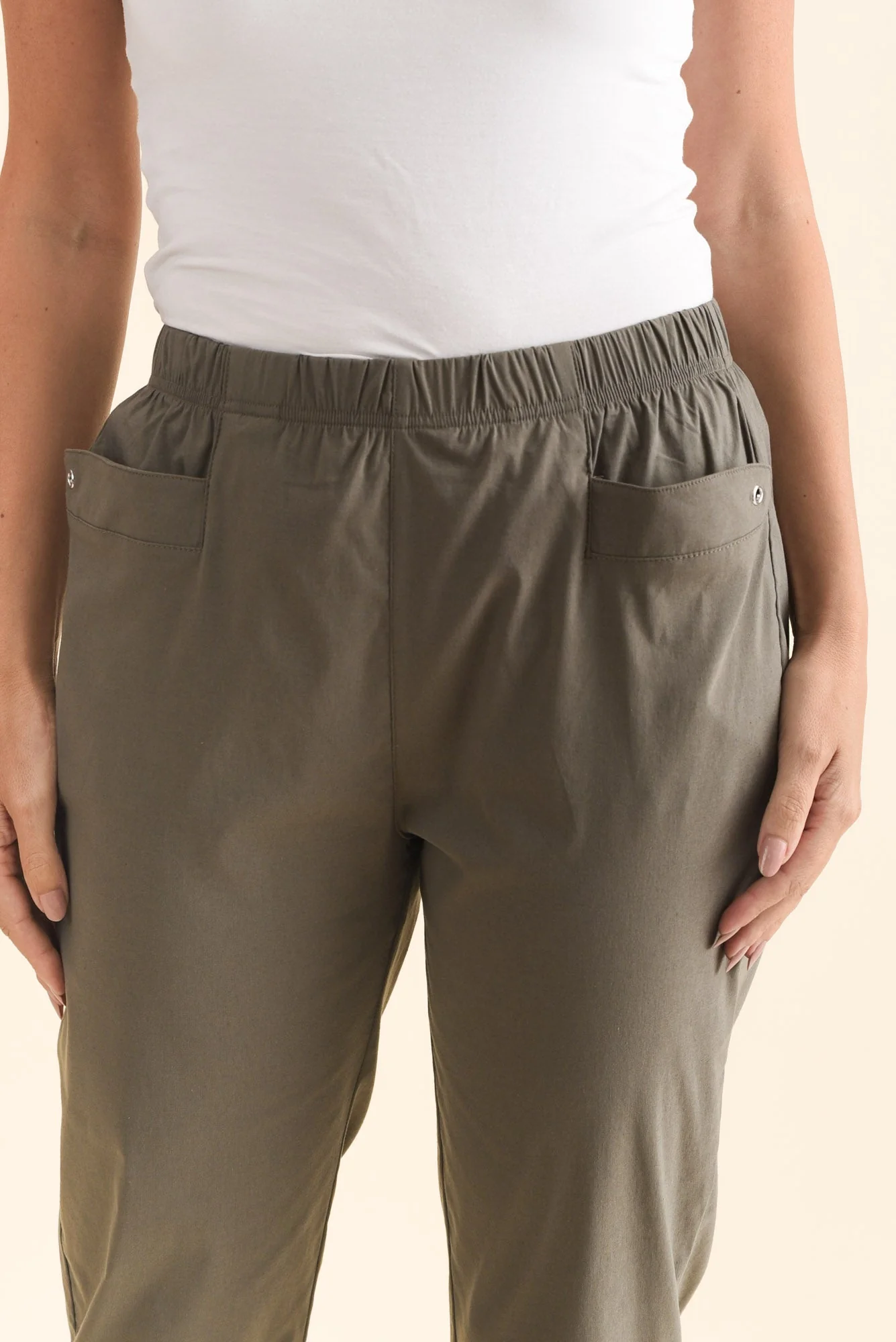 Air-Lite Olive Stretch Capri Pants - Image 6