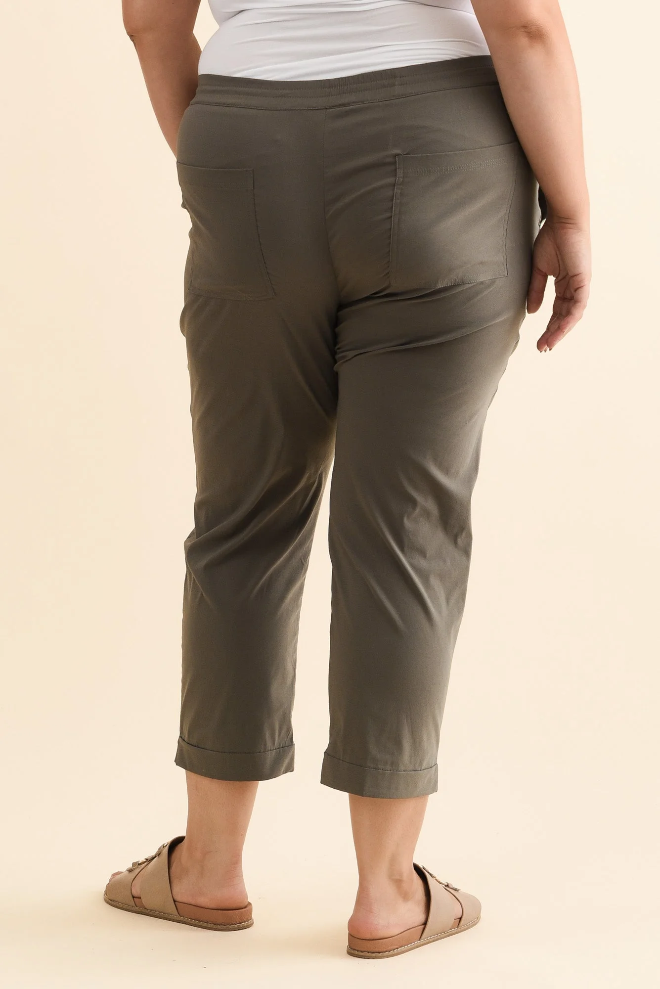 Air-Lite Olive Stretch Cropped Pants - Image 10