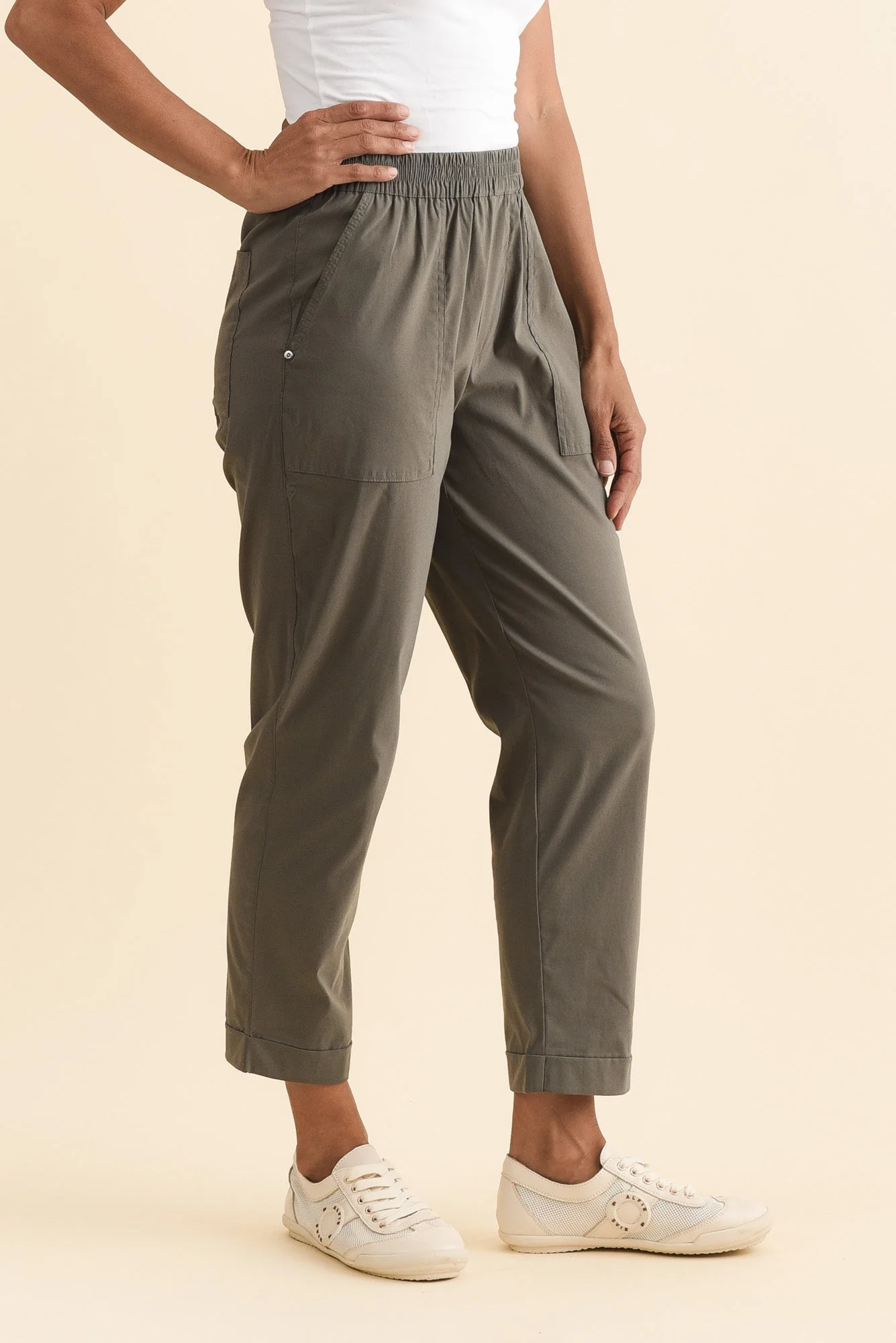Air-Lite Olive Stretch Cropped Pants - Image 3