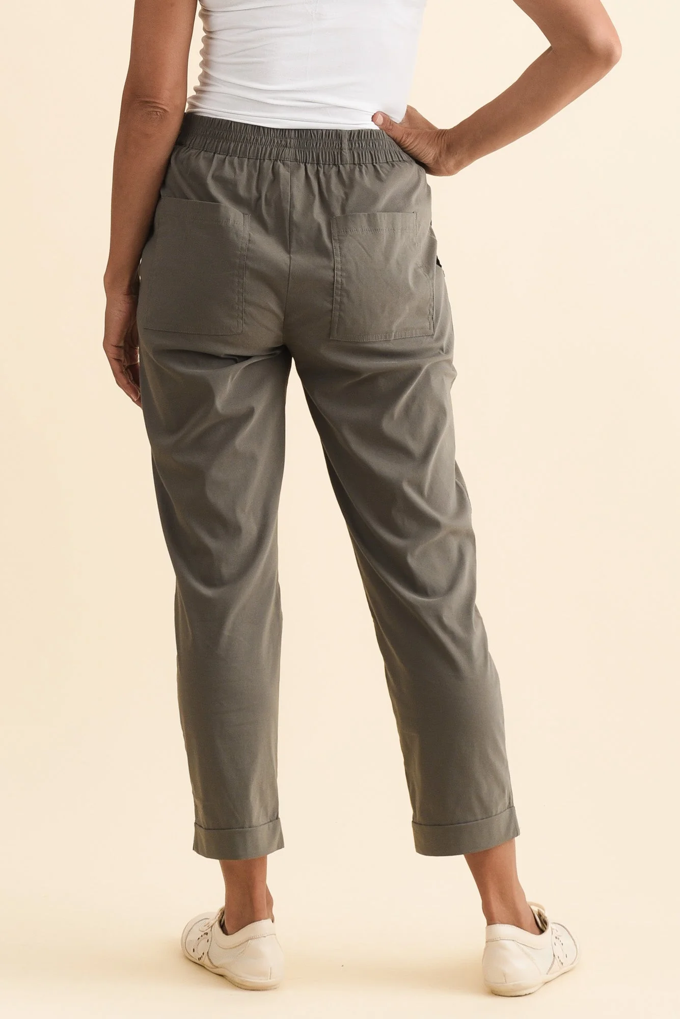 Air-Lite Olive Stretch Cropped Pants - Image 4