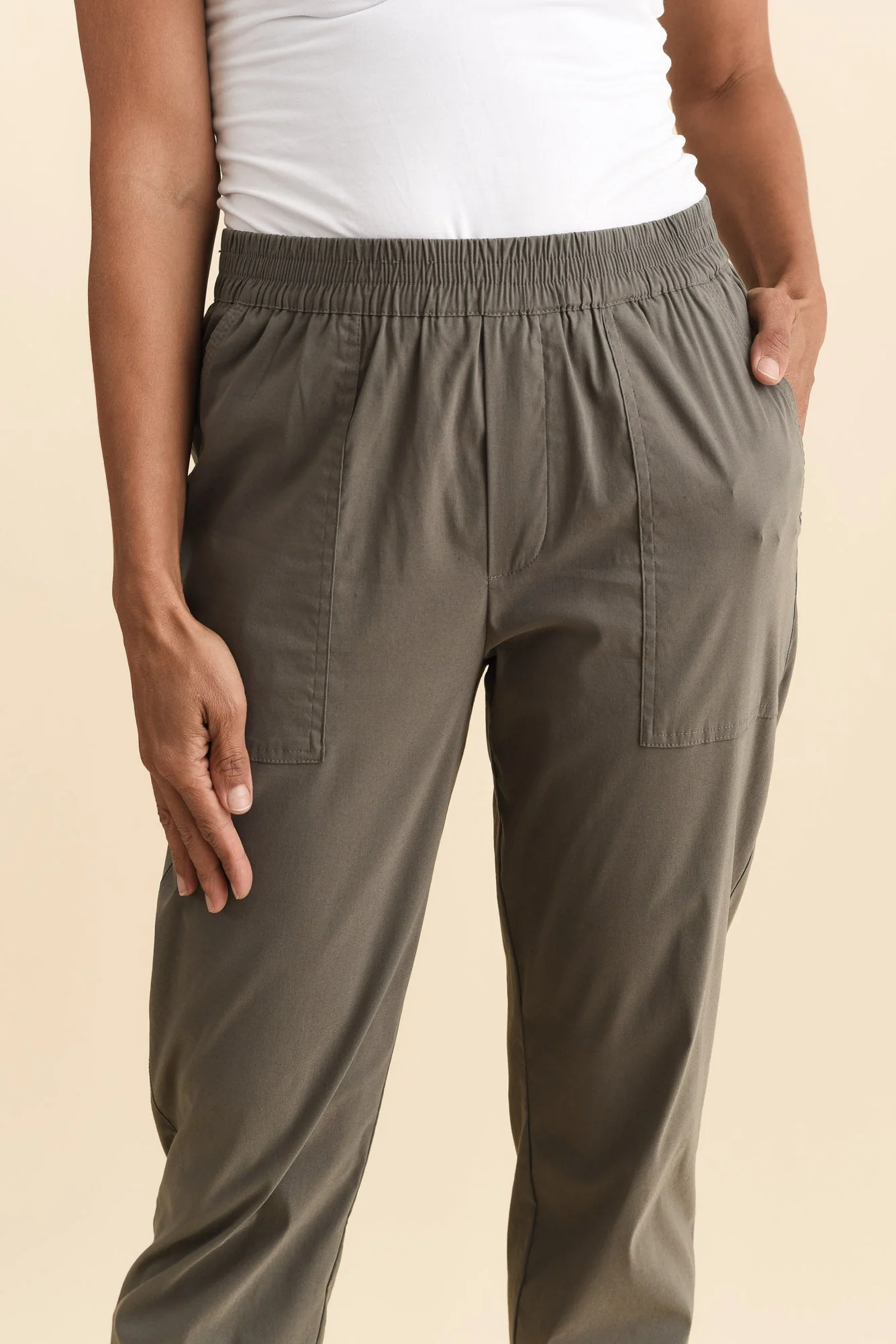 Air-Lite Olive Stretch Cropped Pants - Image 5