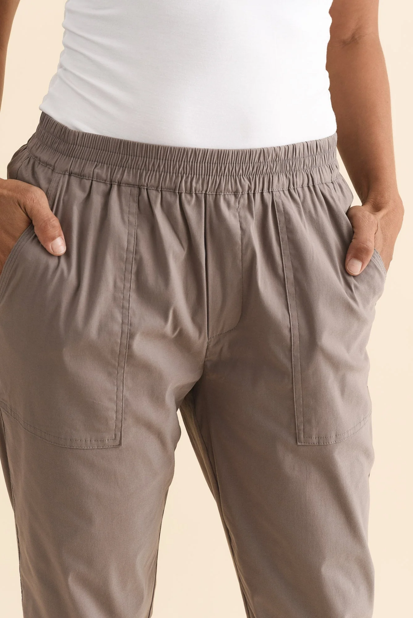 Air-Lite Taupe Stretch Cropped Pants - Image 5