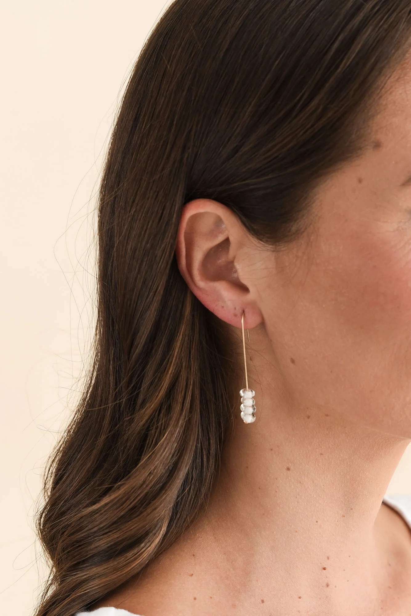 Akayla Gold Glass Beaded Hook Earrings - Image 2