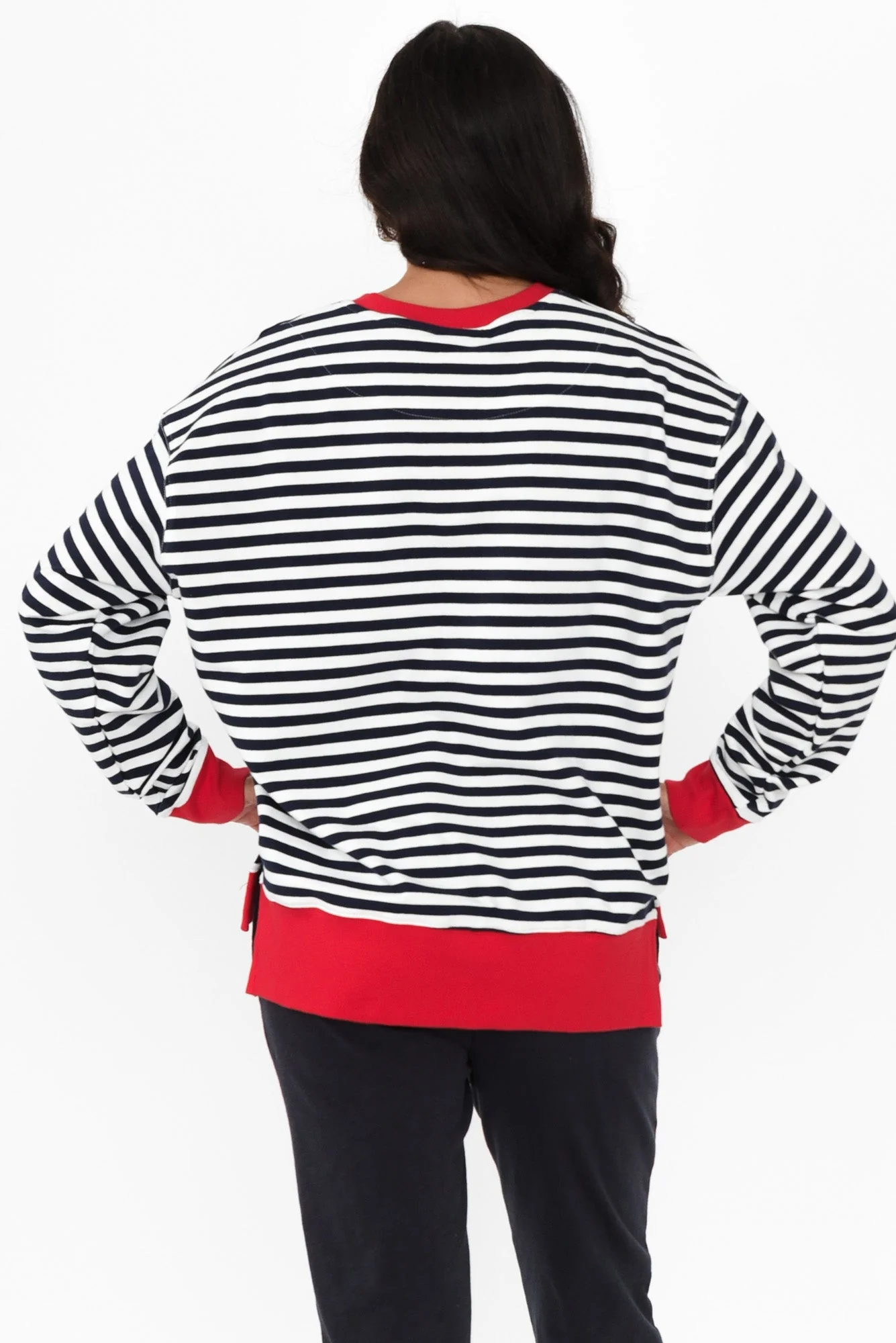 Alaska Navy Stripe Cotton Sweatshirt - Image 4