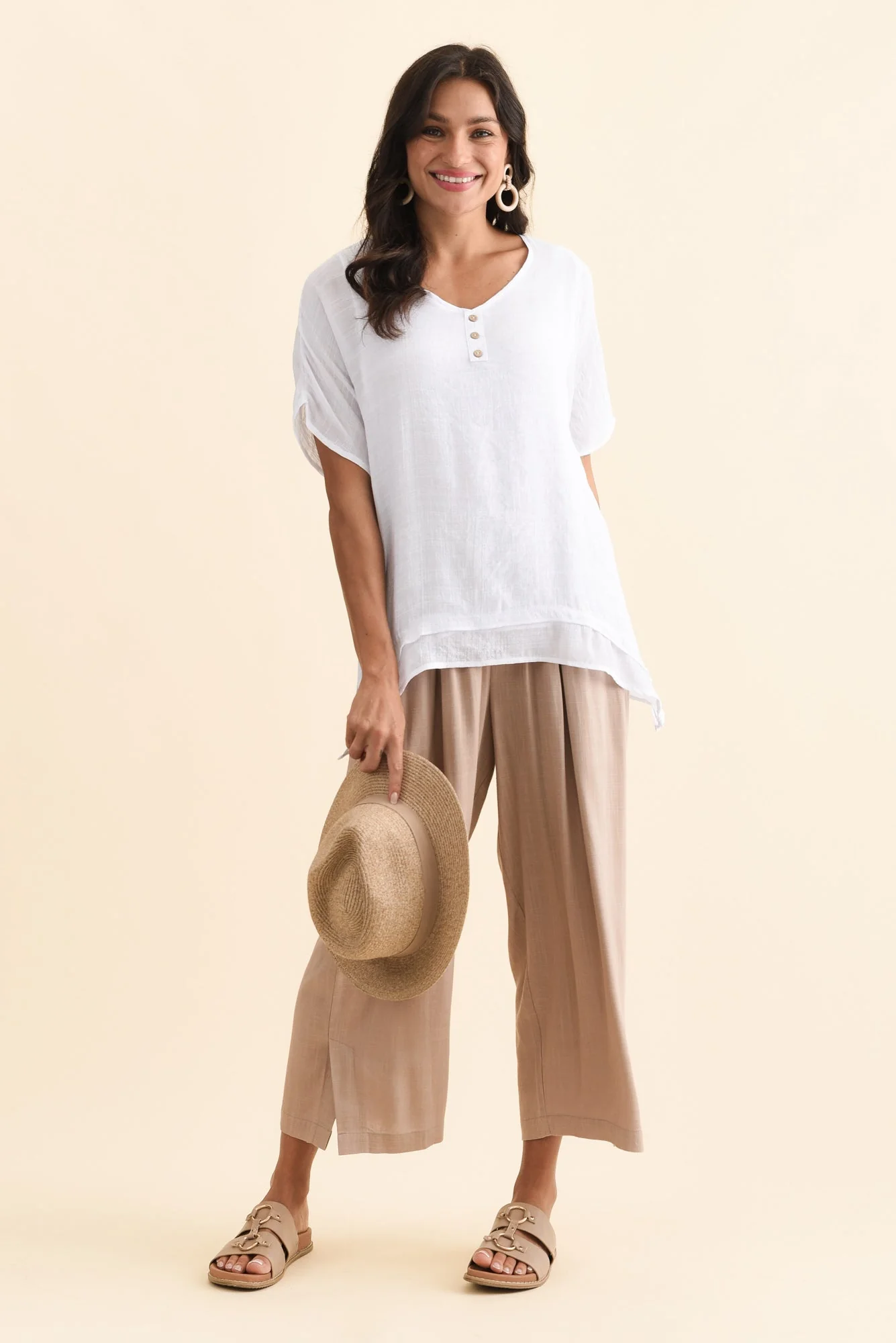 Alison White Layered Button Top - Image 2