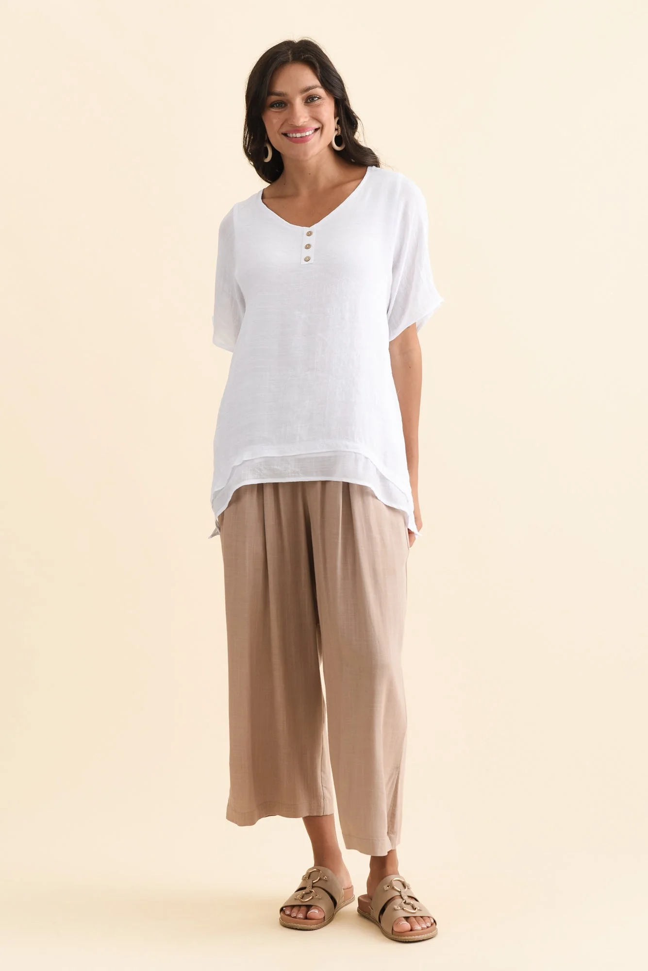 Alison White Layered Button Top - Image 6