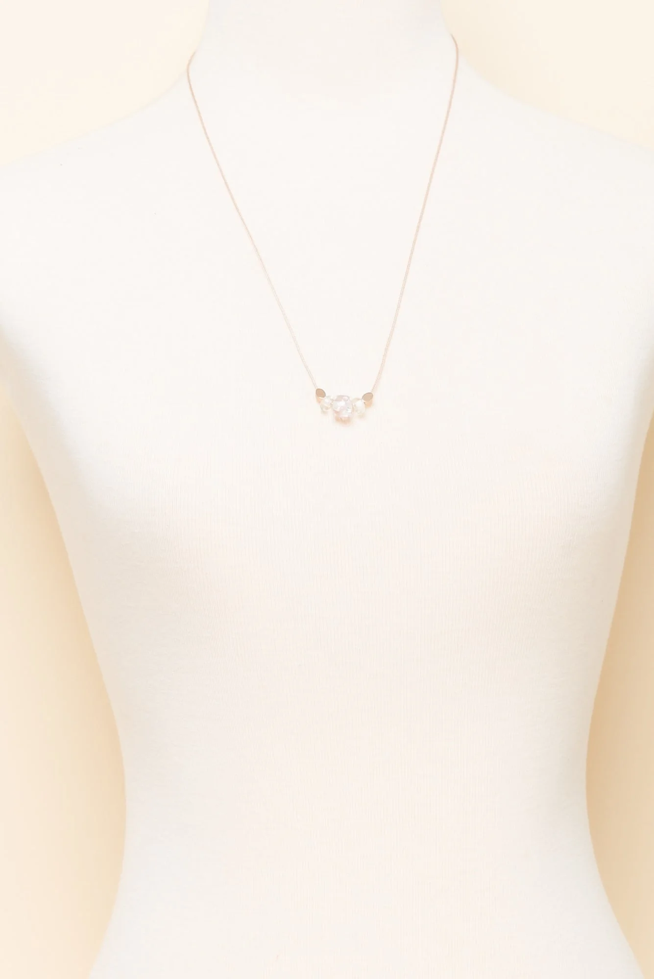 Almia Pink Dot Glass Beaded Necklace - Image 2