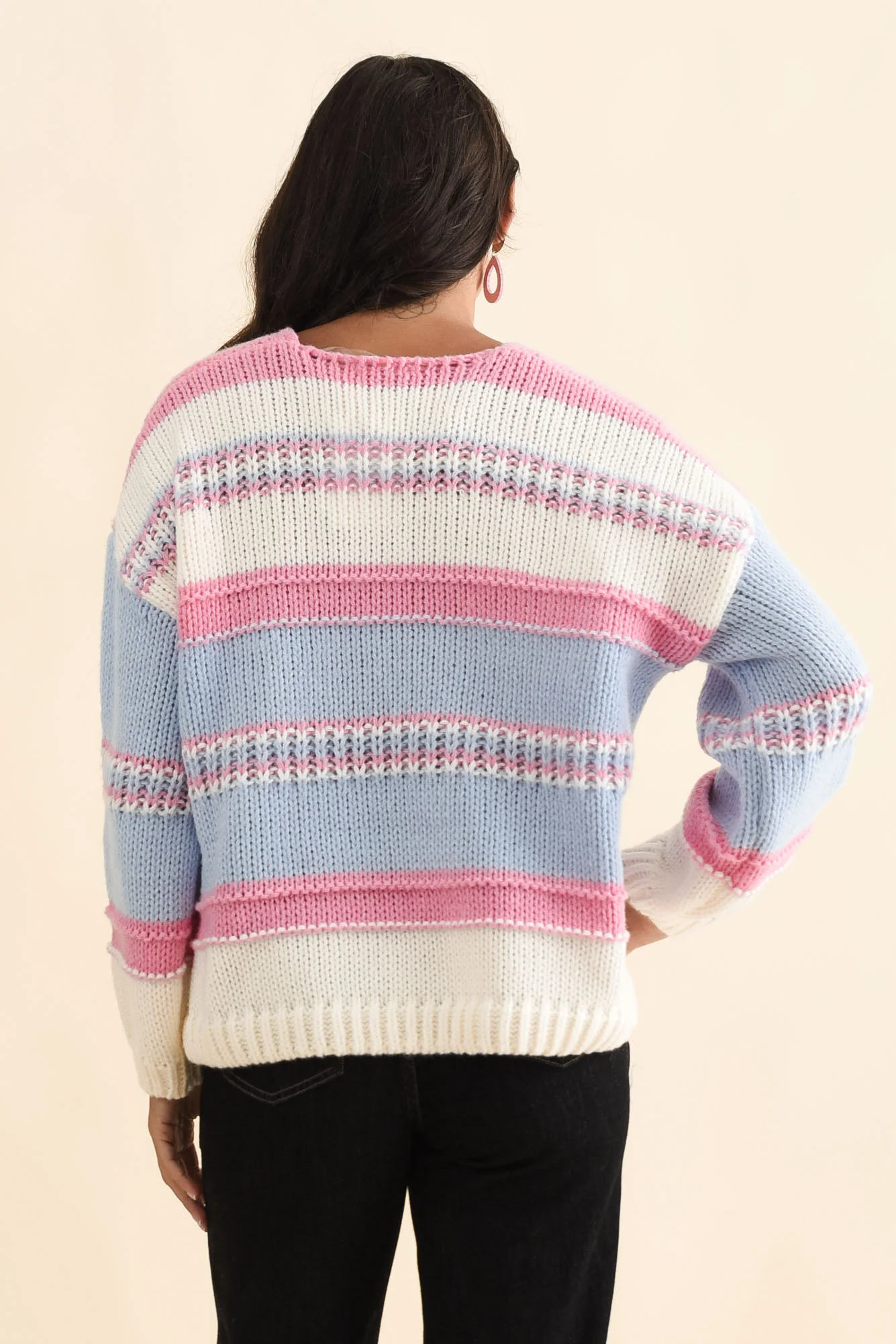 Alore Blue Stripe Knit Sweater - Image 5