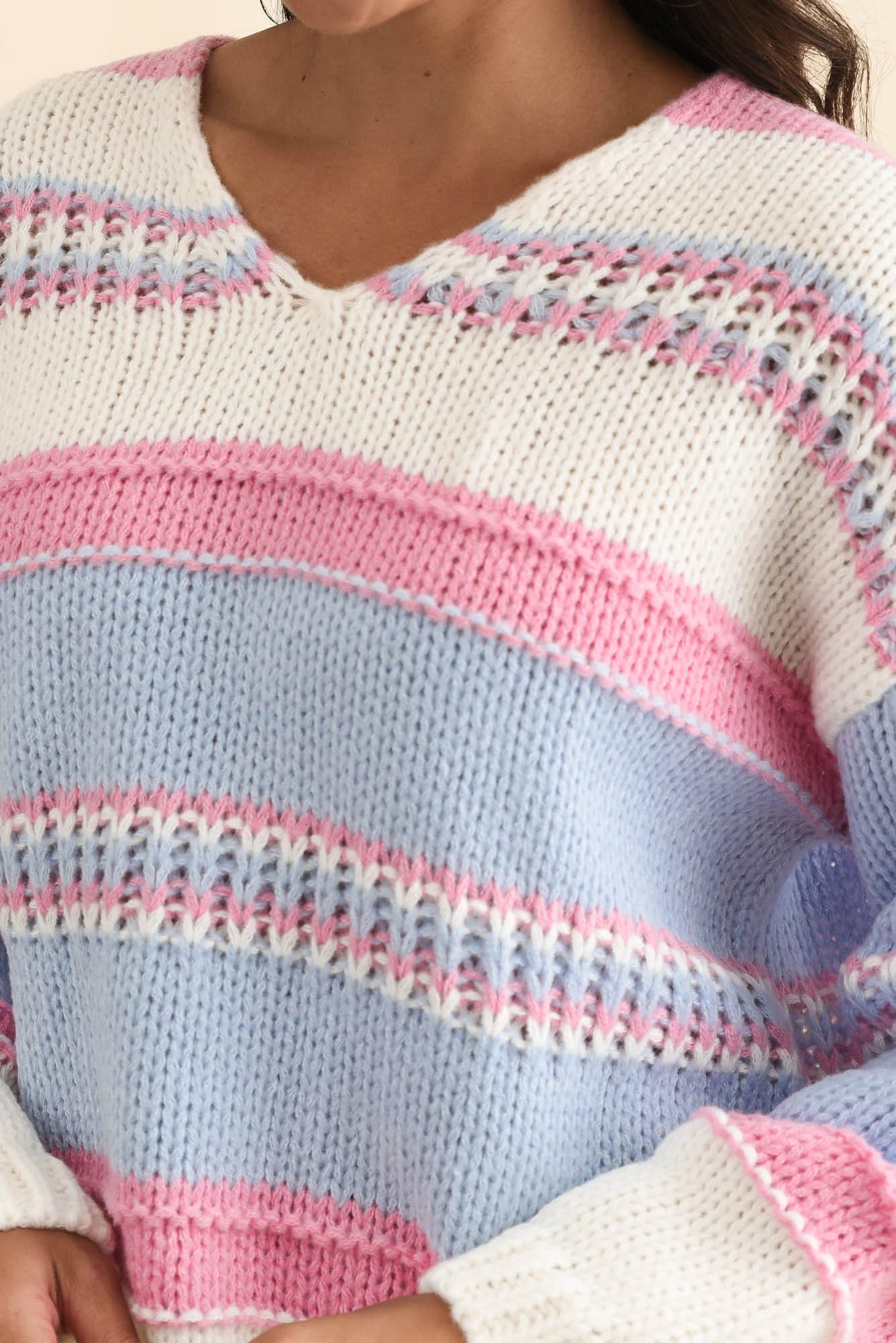 Alore Blue Stripe Knit Sweater - Image 6