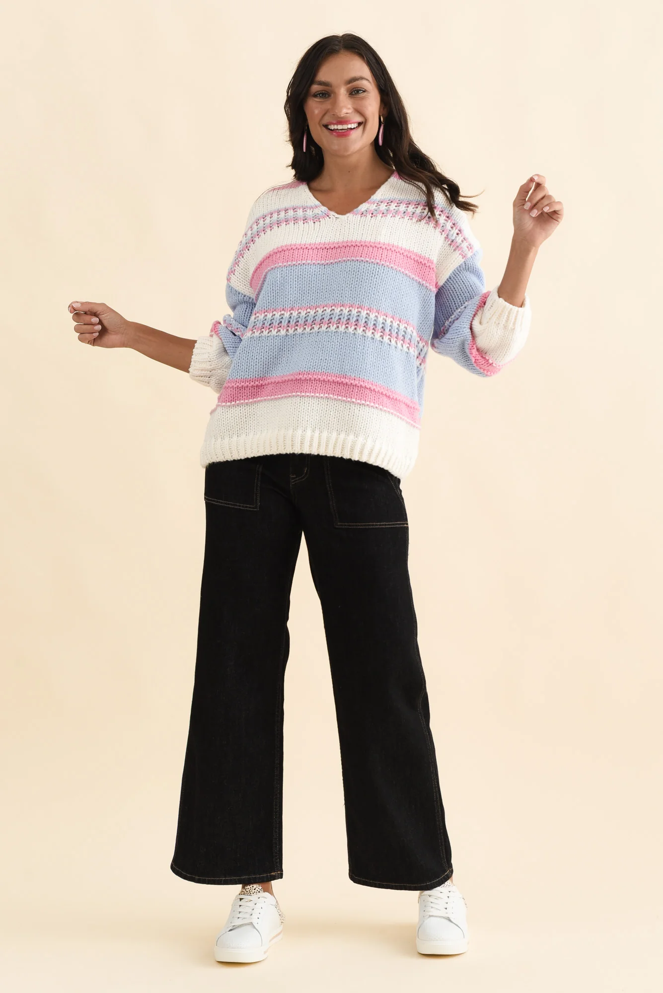 Alore Blue Stripe Knit Sweater - Image 7