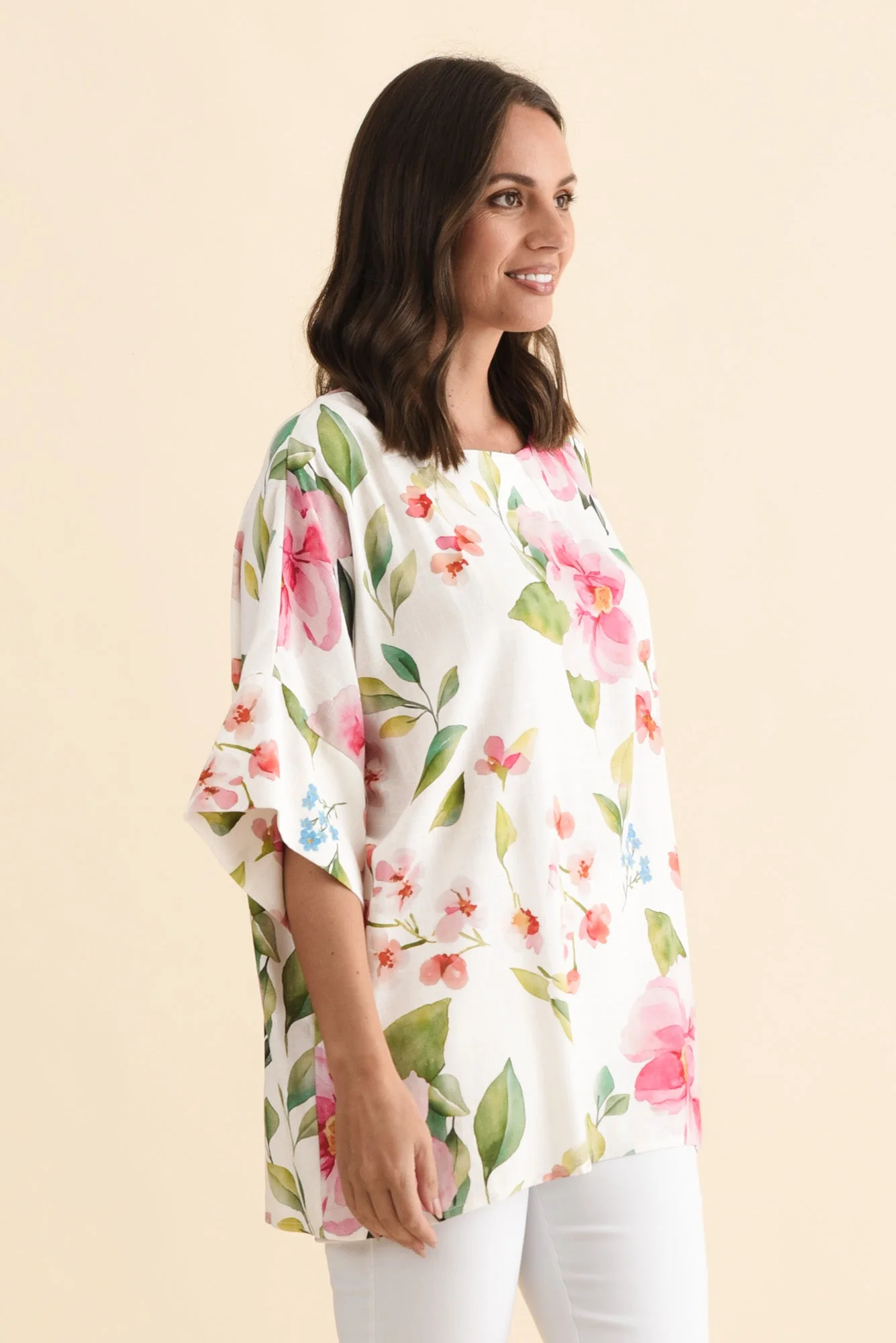Alton White Blossom Linen Cotton Top - Image 3