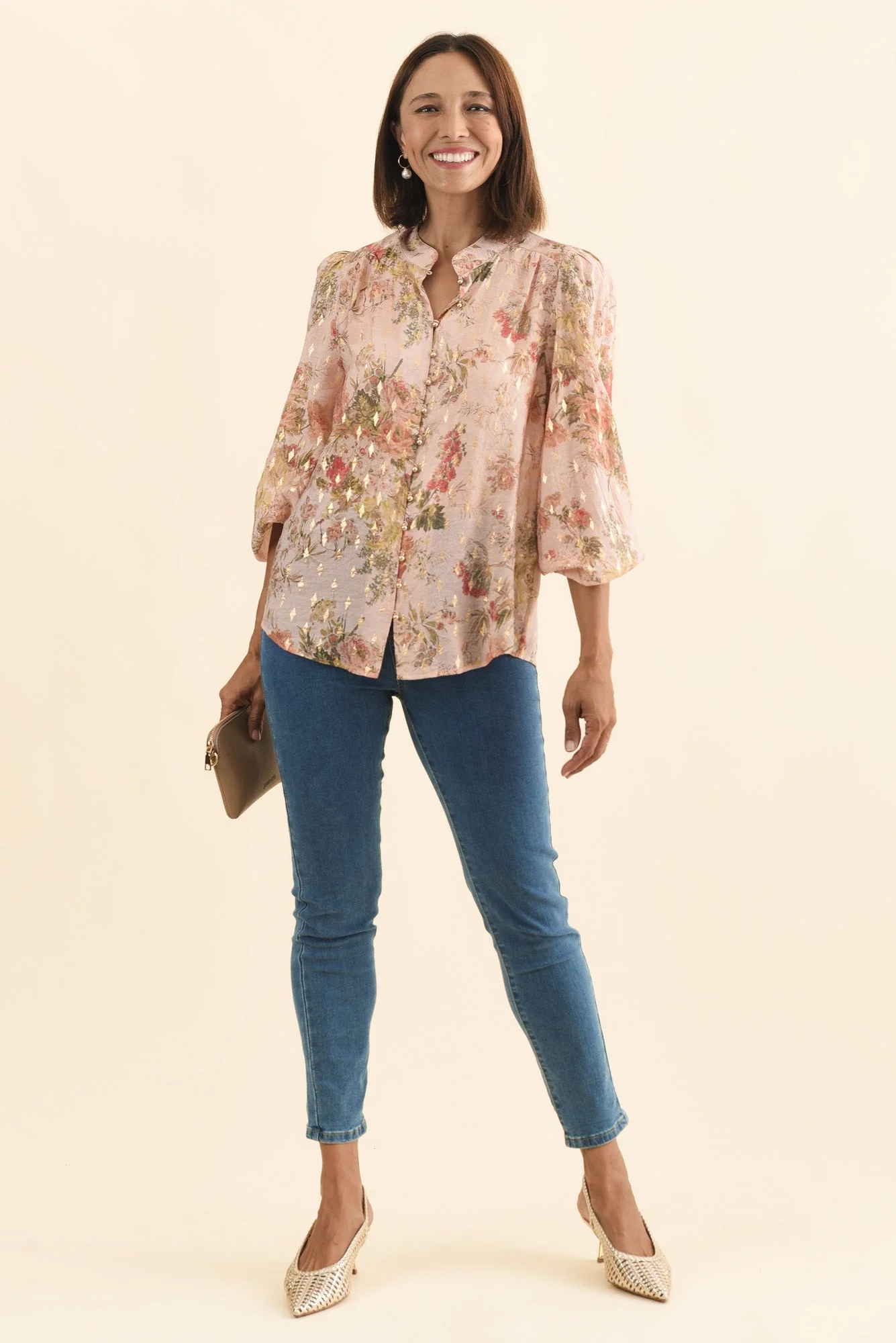 Alvarez Pink Garden Button Blouse - Image 3