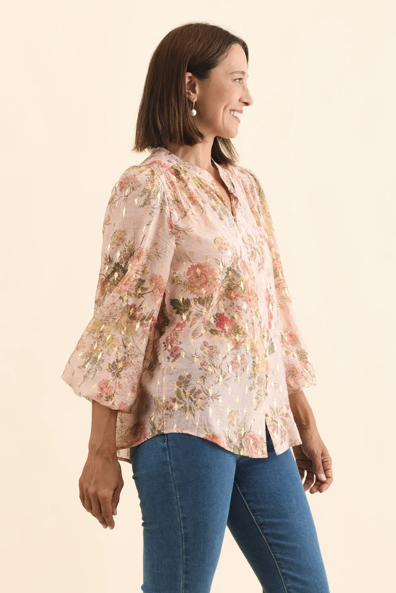 Alvarez Pink Garden Button Blouse - Image 4