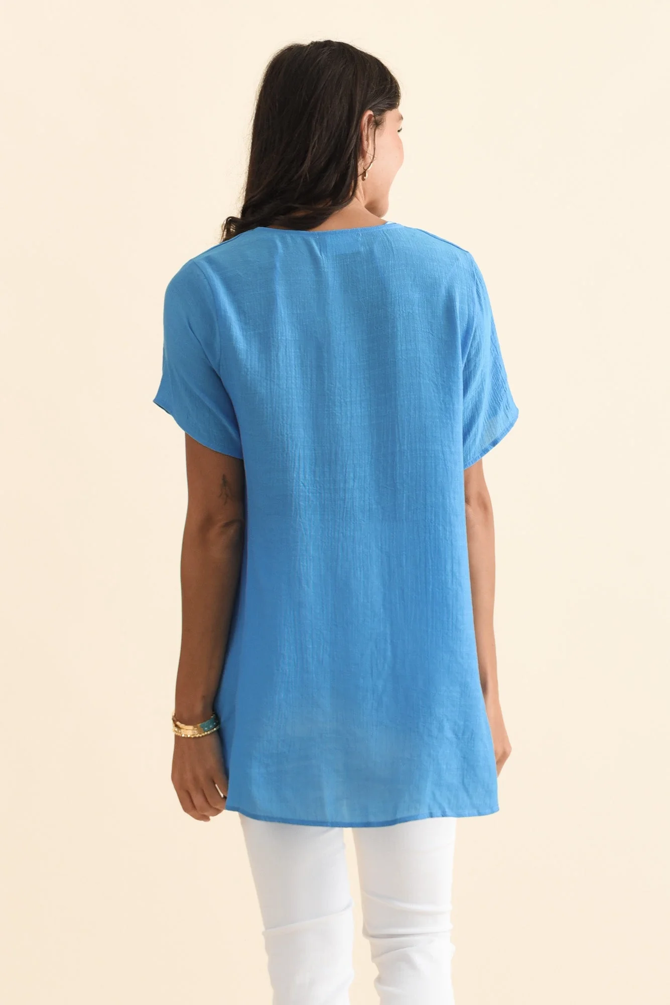 Alvina Azure Blue Layered Tunic Top - Image 4