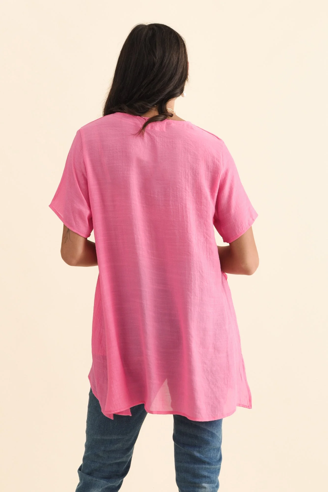 Alvina Candy Pink Layered Tunic Top - Image 5