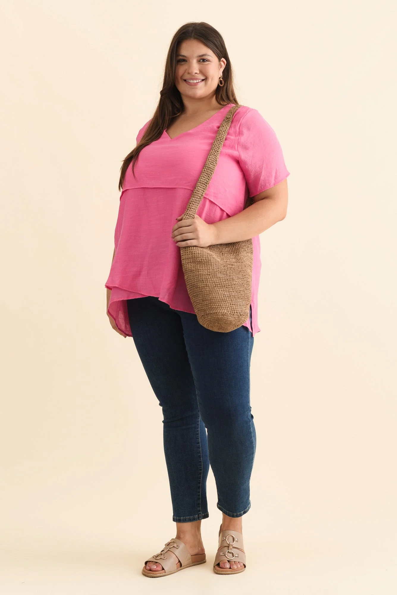Alvina Candy Pink Layered Tunic Top - Image 9