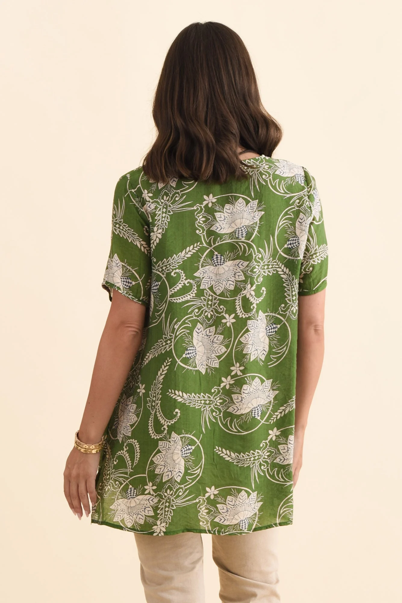 Alvina Green Floral Layered Tunic Top - Image 4