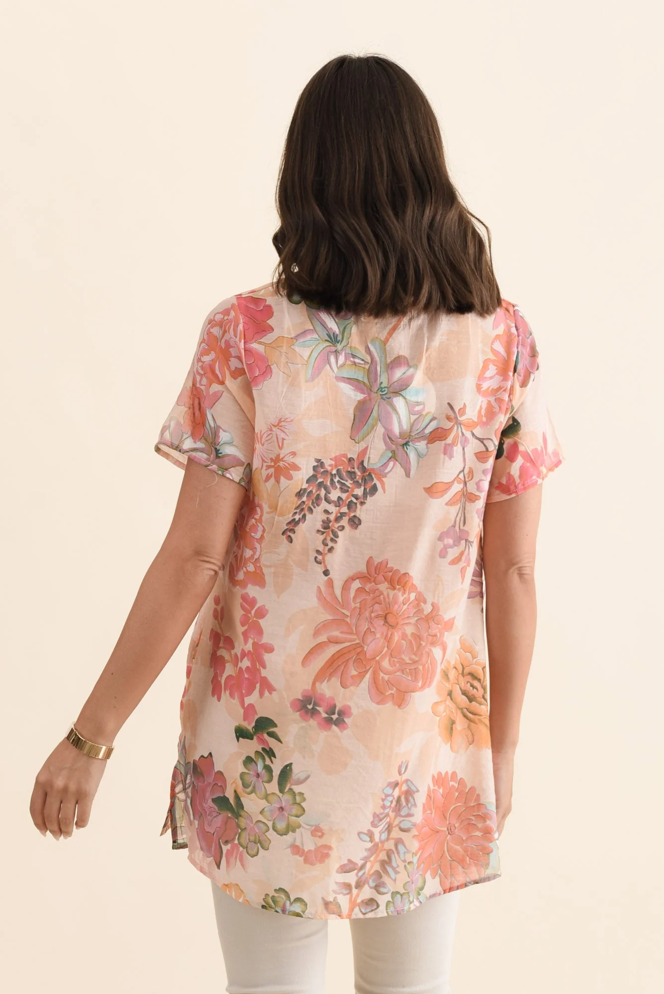 Alvina Orange Garden Layered Tunic Top - Image 4