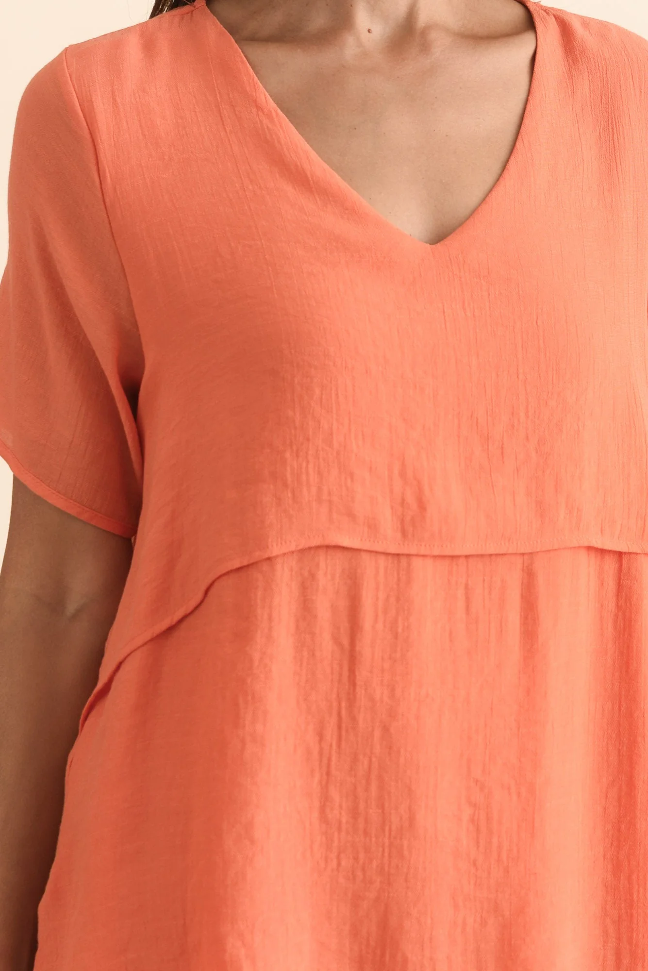 Alvina Orange Layered Tunic Top - Image 5